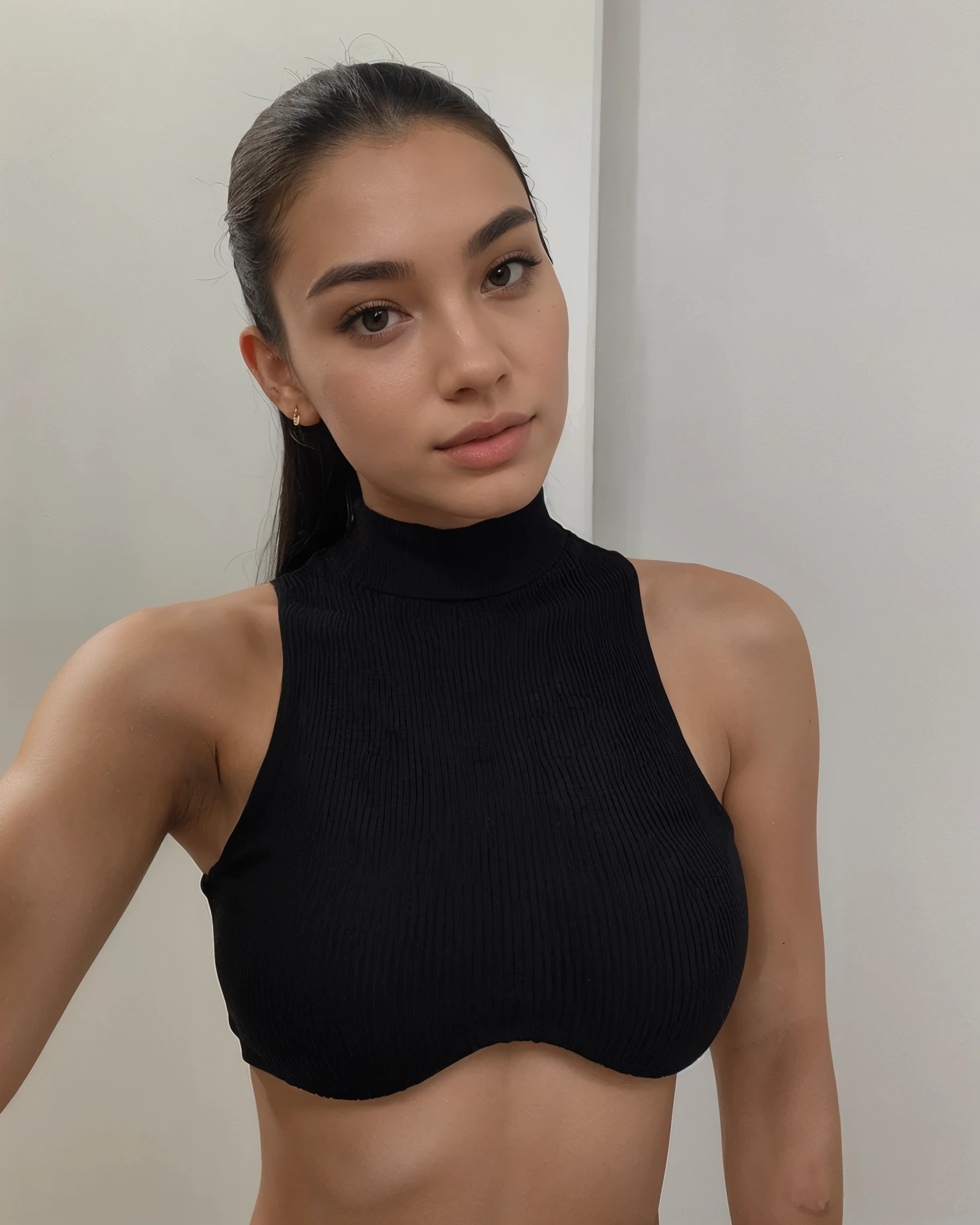 Beautiful figure and long black hair