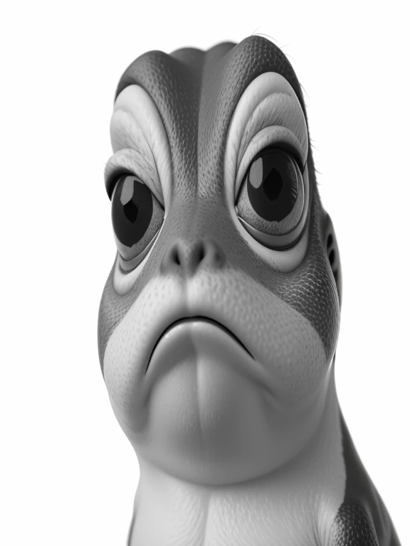 a close up of a black and white photo of a frog, funny look :: octane render, “portrait of a cartoon animal, pepe, funny expression, portrait of pepe the frog, big chungus meme, portrait of a frog, happy expression, pepe frog, happy looking at camera, by Ben Zoeller, frowning, big chungus
