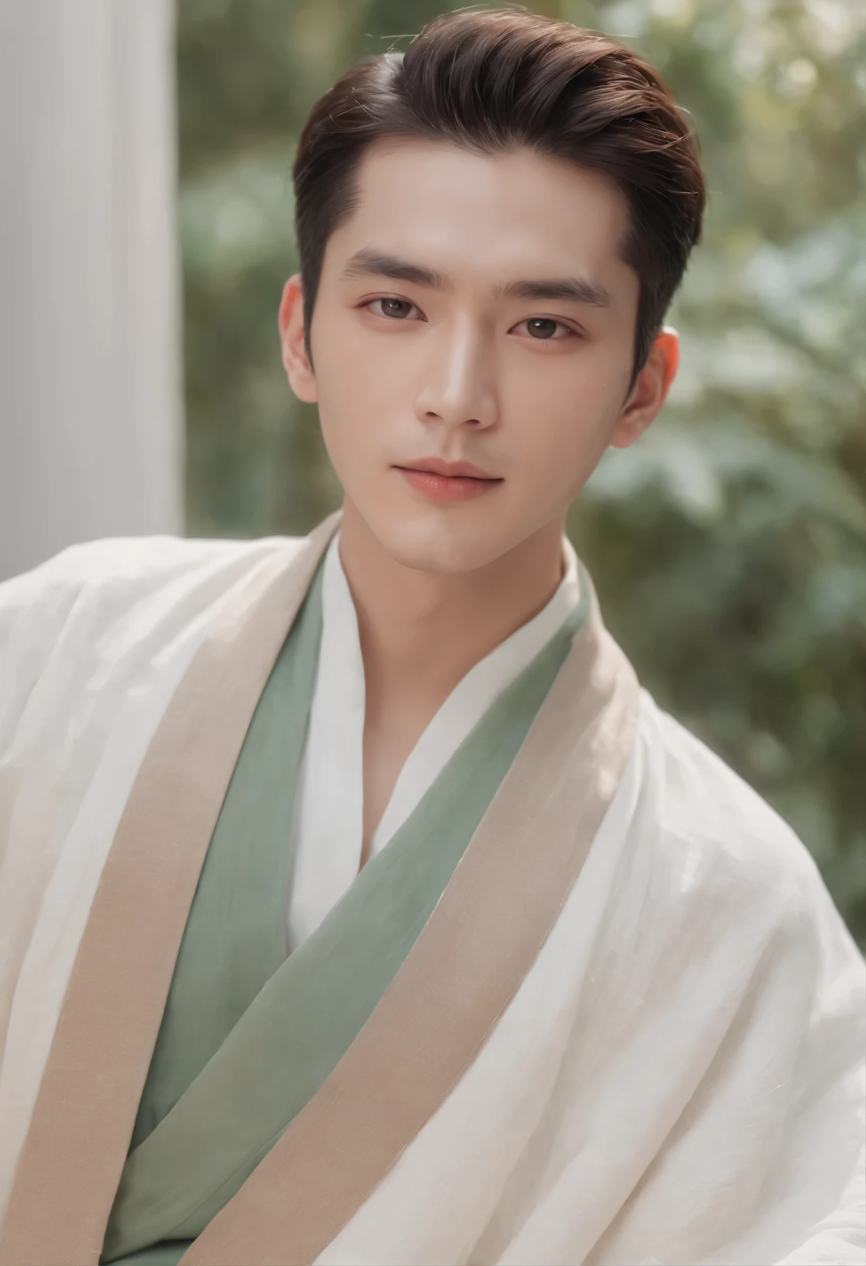 (male character design), Half-length close-up, Staring at the camera,
(Song Yu, a handsome Chinese guy with half his face covered by transparent white gauze, looks at the camera), (African dreadlocks hairstyle: 1.1), (Wearing a modern and fashionable light green high-end cardigan), Song Yu's facial features are correct, His face is symmetrical, His eyebrows are long and thick, slightly upward, His eyes were bright and vibrant, Revealing a kind of wisdom and agility. (His lips were rosy and full, slightly upward, His lips were rosy and full), His big sexy mouth, His nose was straight,Does not protrude, His smile is bright and natural, perfect as a sculpture. Song Yi’s skin is fair and delicate, Smooth as white jade,No wrinkles. Skin exudes a healthy glow, Gives people a fresh and pure feeling. His cheeks flushed slightly (Inspired by young actor Brigitte Lin), Revealing a hint of astringency and cuteness, HD, high quality, HD analysis, 32k, Surrealism,