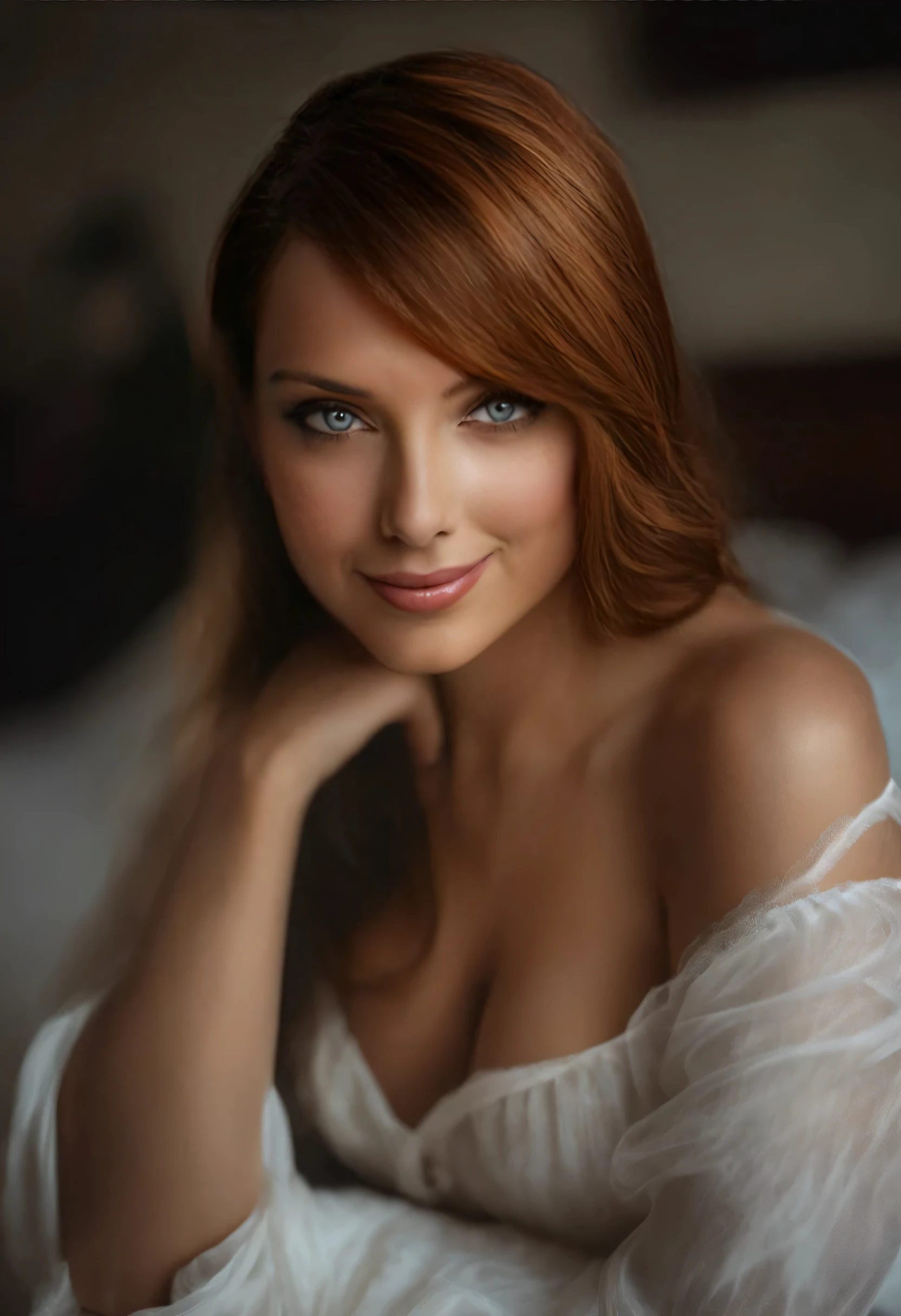 Redhead Beauty in Bedroom