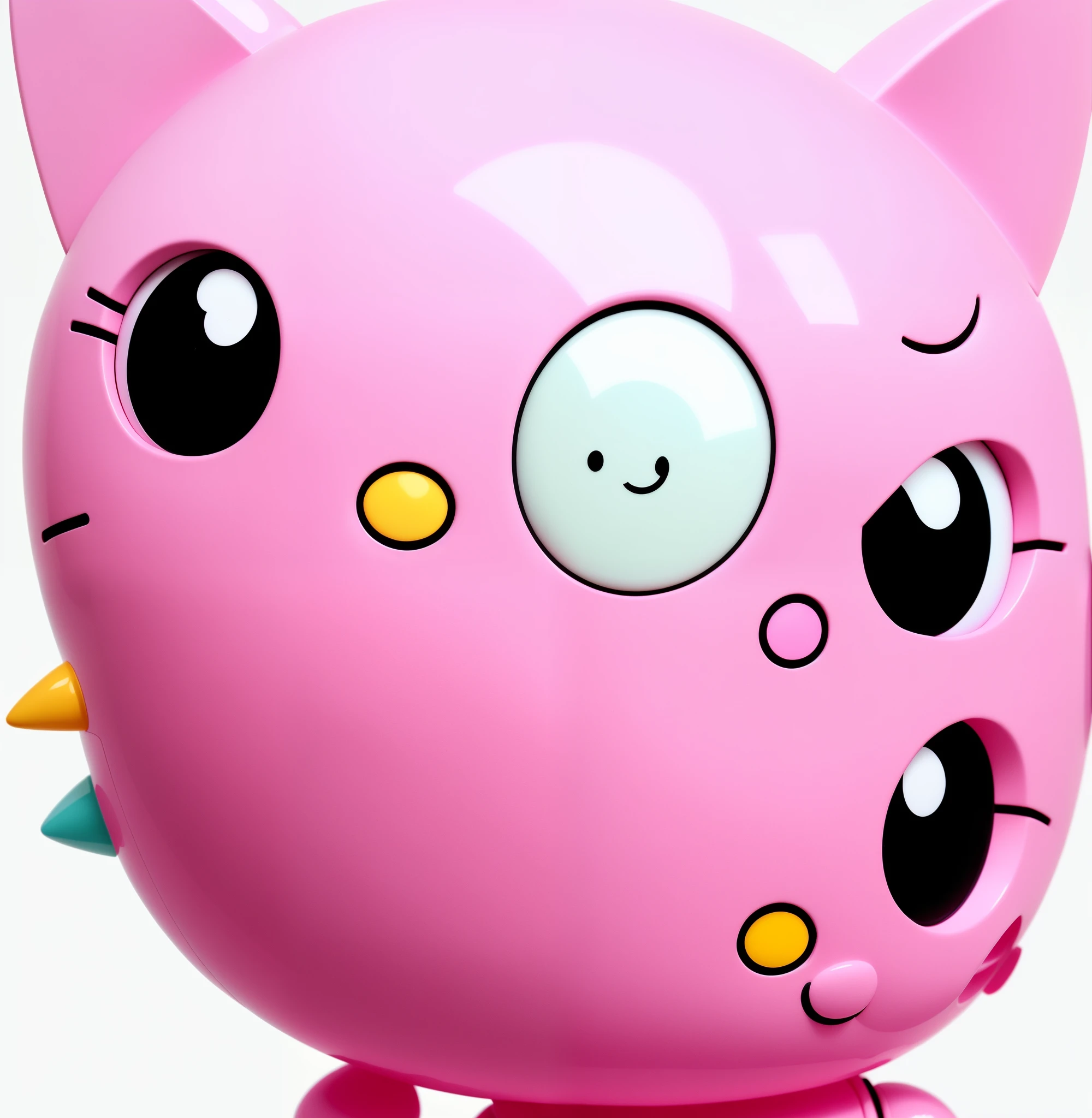 Close-up of Hello Kitty figure in pink costume, Beeple and Jeremiah Ketner, Cute HQ rendering, Beeple and James Jean, detailed cosmic angelic robot, pink iconic character, inspired by Takashi Murakami, Beeple&#39;s Style Hybrid Mix, style of takashi murakami, takashi murakami art style, sanrio