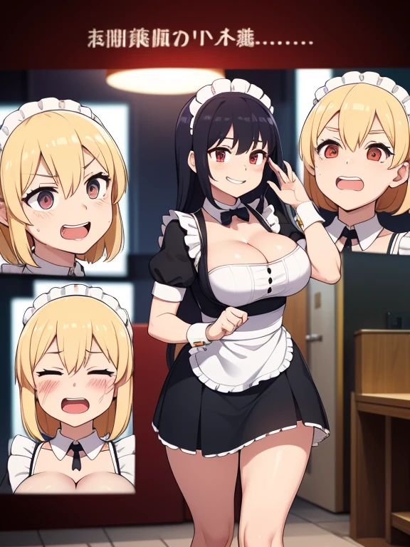 grow、A smile full of happiness、、、、panting face、Lack、After being attacked、short skirt maid、full of sweat、Expressions in a state of excitement，玲珑curve，，cleavage，sexy，（curve：1.3）