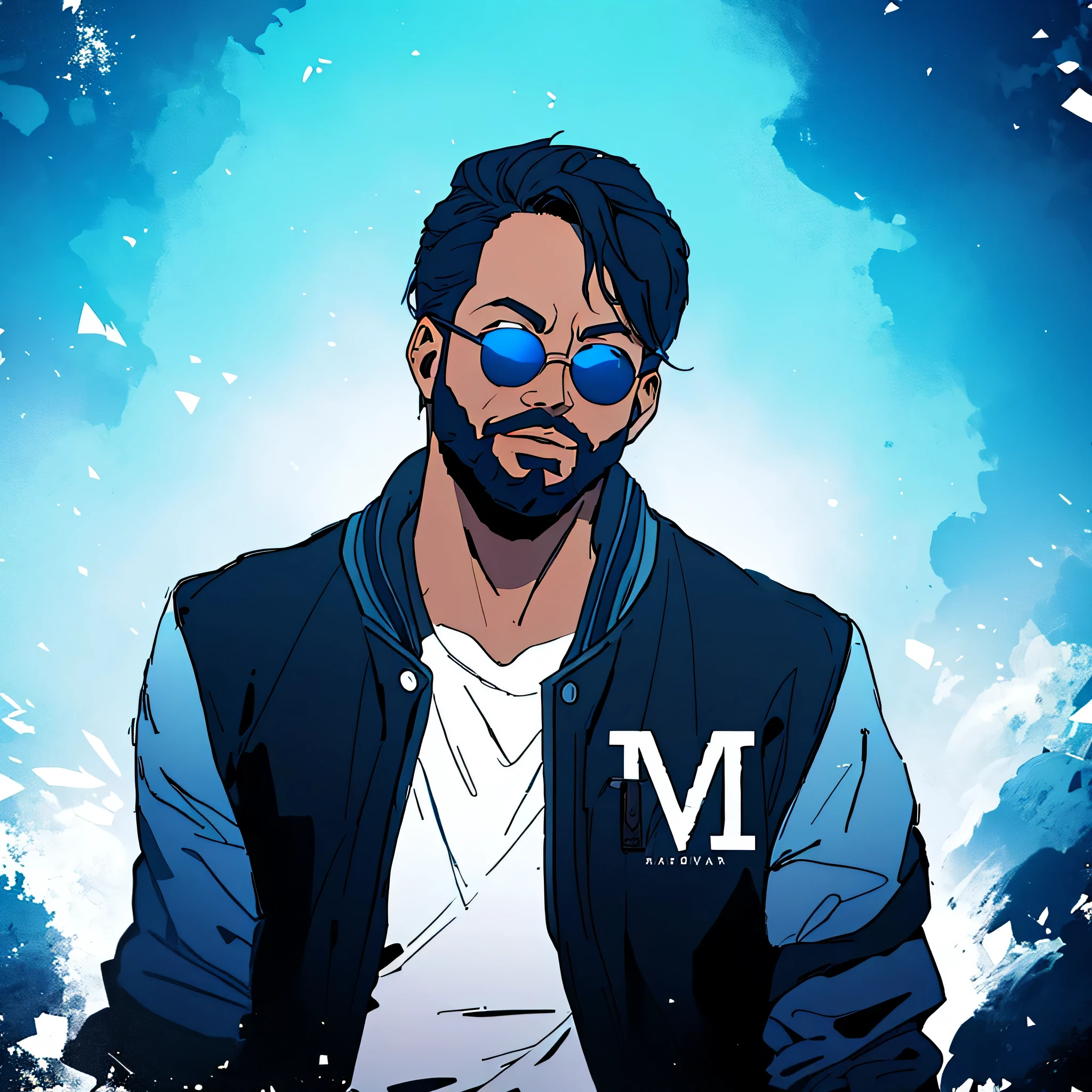 a man with sunglasses and a jacket, masterpiece, best quality