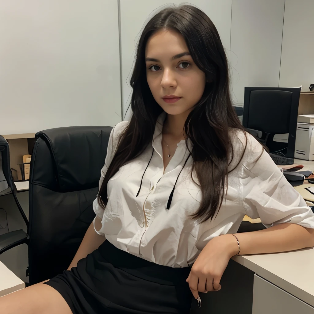 ((best quality)), ((masterpiece)), (detailed), perfect face, black hair, brown eyes
take a selfie,
sit in a sofa
office
office background
white office shirt, blue office pants