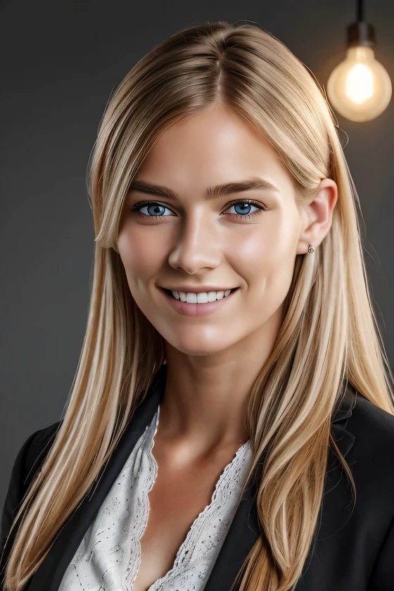 full portrait of a young Norwegian woman, smiling, Hautporen, dramatische Beleuchtung, Umgebungsokklusion, hoher Detaillierungsgrad, Komplizierte Hautdetails, Hautunreinheiten, beautiful face and fascinating Augen, scharfe Details, hyperrealistisch, scharfer Fokus, Perfekte, detaillierte Anatomie, perfektes detailliertes Gesicht, perfekte Details, Augen, Oktan-Rendering, 8 TAUSEND, Meisterwerk, maximum quality.