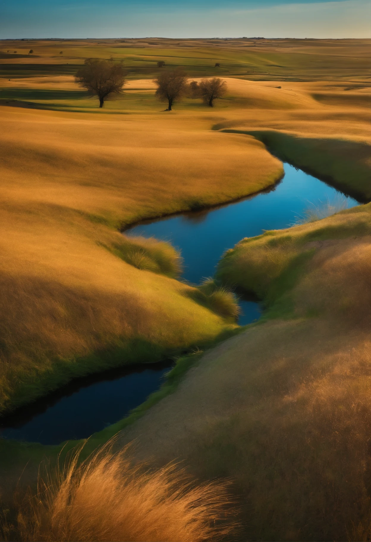 Ultra-realistic confluence image of the first world gras，Mach