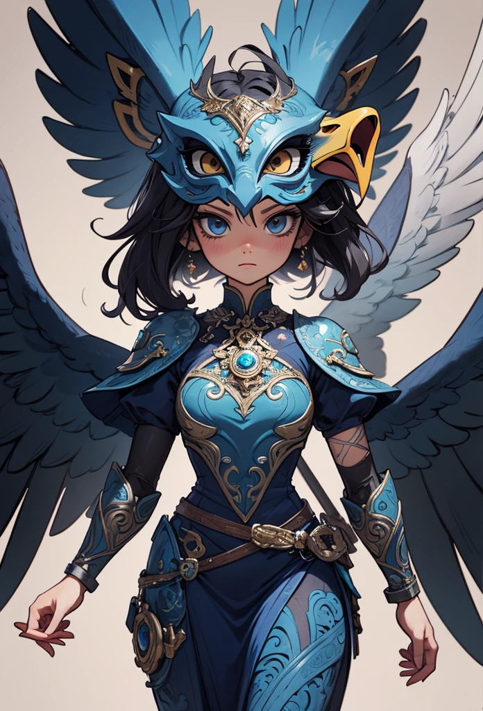 ((Highly accurate drawing in every detail)Extremely precise depiction)[High resolution],(detailed illustrations,Very detailed and precise drawing,Delicate drawn lines with tempo,Realistic texture expression),[color traced main line],(Fantasy World Battlefield Background [burning castle]),(GIRL ROBOT (blue wild eagle [(Mask of God) [[METALFACE[clear lenticular iris]]]]) (SKINNY)) [WEAPON MACHINE [battle shaman]],[Beautifully decorated arms and legs [(Graceful figure)feather dress]],eagle pattern,[use a spear as a weapon],[[Mobile Weapon Gigant Size][science fiction mechanical]],(intricate and beautiful decoration [Dense detail]),[transparency],(Precisely drawn face)[完璧な目のdetailed(Beautifully detailed iris)[Eyes like deep jewels]],[long and beautiful eyelashes],[precisely drawn hair [美しく艷やかな髪のdetailed]],(完璧な手のdetailed [Beautiful fingers with no damage [beautiful nails]]),(perfect anatomy(perfectly balanced proportions))[[full body portrait]],[ideal color coordination(Accurate simulation of light and material interactions)],([Precision Detail](detailed,High definition)),[Visual art that tells a story].