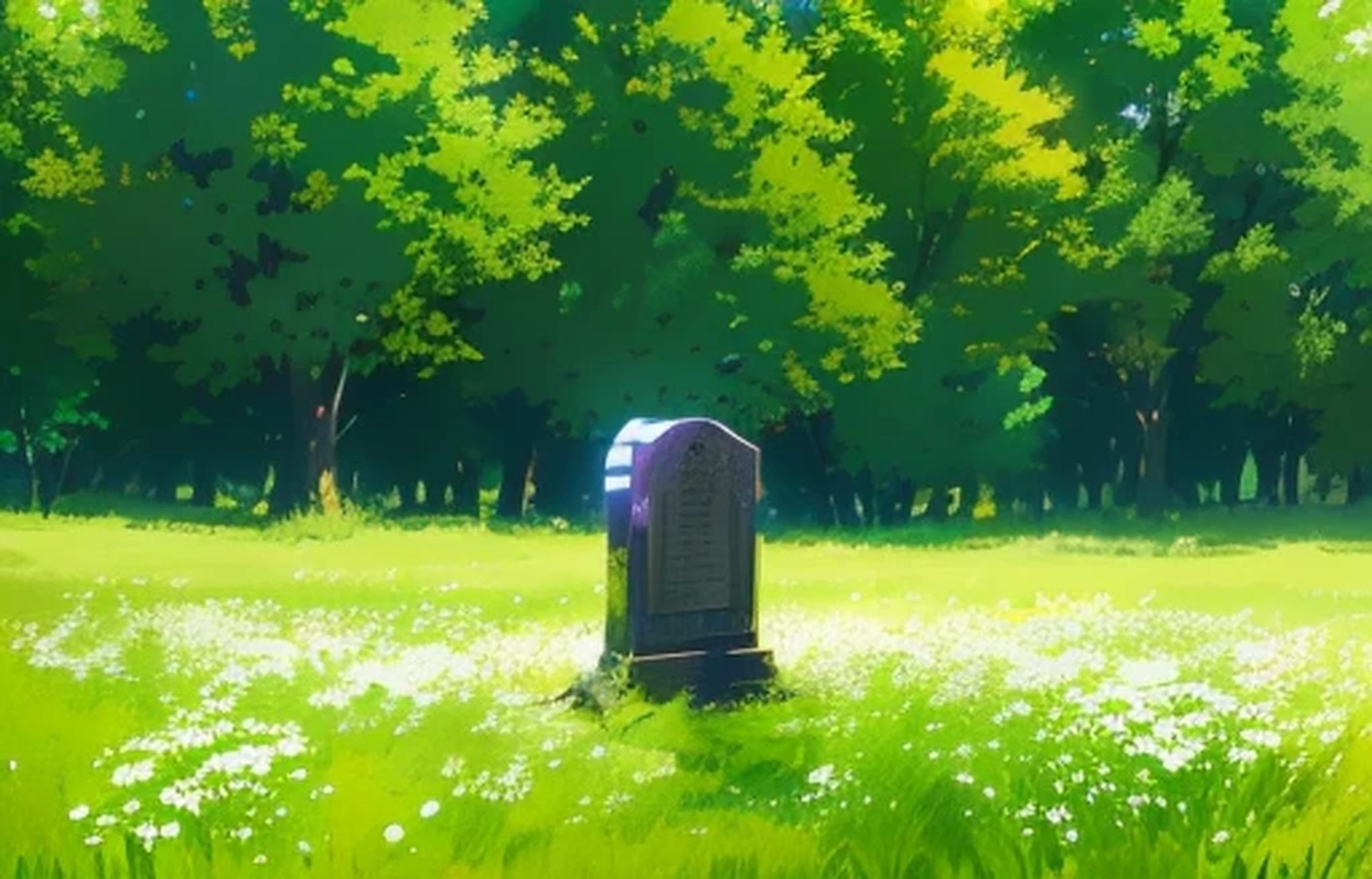 wood々There is a small grave in the meadow, Anime Rush John 8K Forest, anime movie background, graveyard background, anime background, anime background art, random background scene, anime nature wallpap, ( ( makoto shinkai ) ), colorful anime movie background, Animated movie yet, anime still frame, Beautiful peace scenes in anime