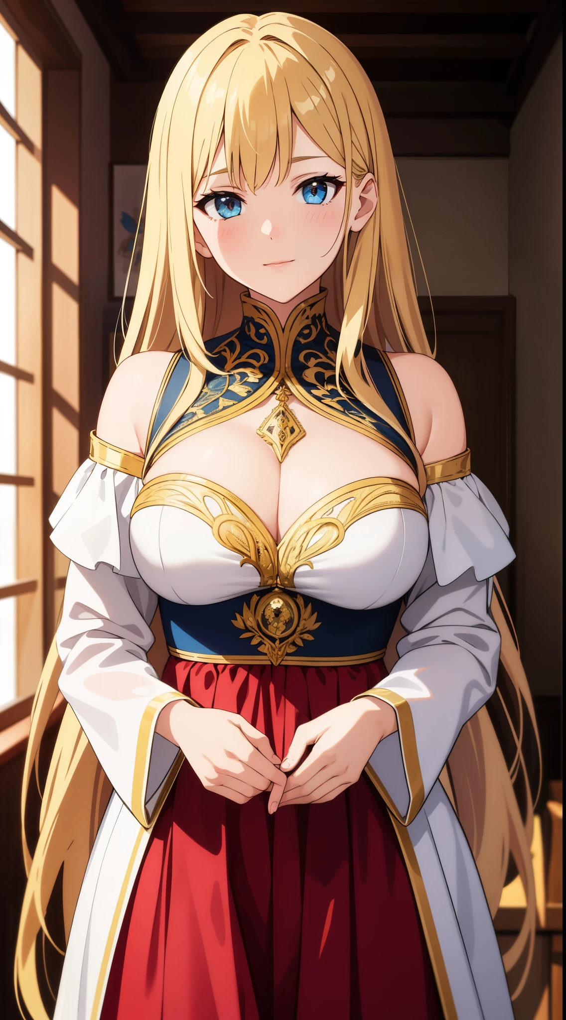 (masterpiece, best quality), intricate details, 1 girl, long hair, blond,