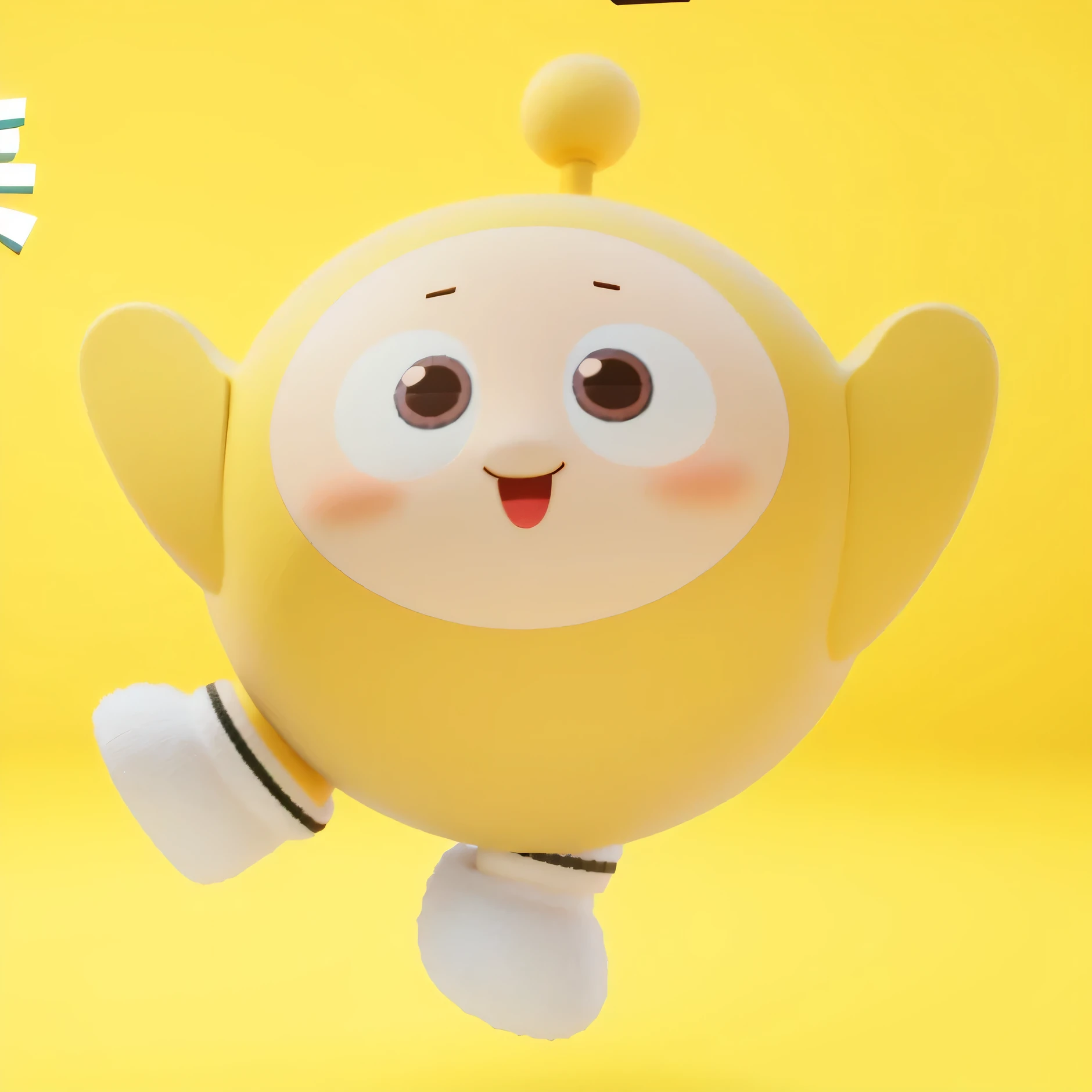 There is a toy，There&#39;with a smile on face, charming! c4d, Japanese mascot 3D model, charming 3 d render, Promotional renderings, cartoon character, dancing figures, Renderings of the Kawaii headquarters, charming cartoon character, Cartoon rendering key shots, toy photos, animated characters, charming character, Soft 3D rendering, 3d characters