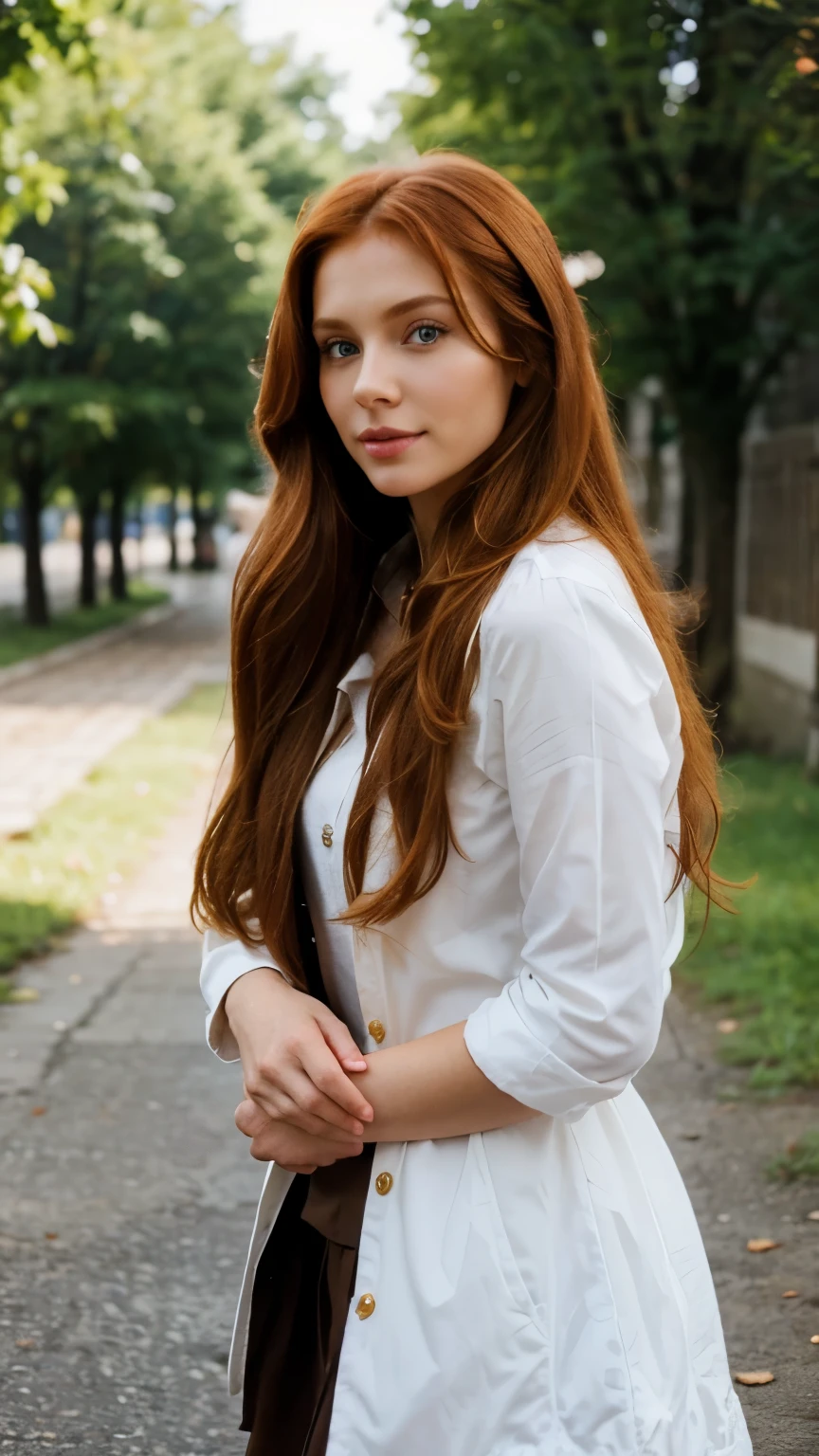 gorgeous, pretty, kind-hearted, warm-hearted, sweet, polite, charming, stylish ginger long haired russian woman