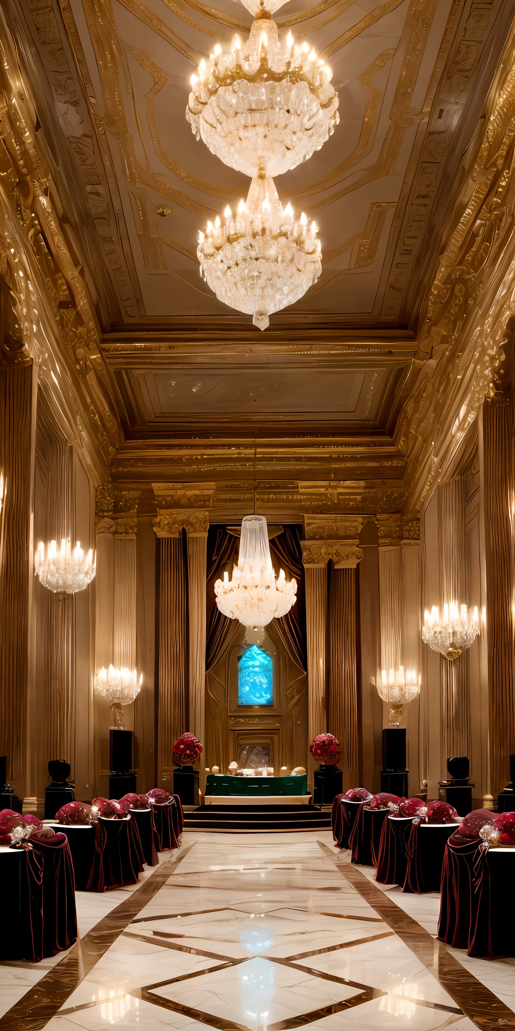 (masterpiece, high resolution, convoluted:1.2) rostrum, (luxurious velvet curtains:1.1), (sparkling crystal chandelier:1.2), (marble pedestal:1.1), (shiny gold trim:1.1), (spotlight:1.2), (jewelry showcase:1.3), (elegant glass cabinets:1.2), (exquisite diamond necklace:1.3), (dazzling emerald ring:1.2), (sparkling sapphire bracelet:1.2), (gorgeous pearl earrings:1.1), (captivating ruby tiara:1.2), (Meticulously crafted brooch:1.1), (glowing spotlight:1.2), (Soft ambient light:1.1), (reflective light:1.2), (polished marble floor:1.1), (colourful atmosphere:1.2), (exquisite detail:1.2), (high stage:1.1), (gorgeous display:1.3), (Showcasing fine jewelry:1.2), (sparkling jewels:1.2), (elegant arrangement:1.1), (convoluted engravings:1.2), (Interesting shadows:1.1), (fascinating charm:1.2), (exclusive event:1.1), (an enthusiastic attendee:1.2), (Luxury Fashion:1.1), (Sophisticated style:1.2), (fashion mania:1.1)