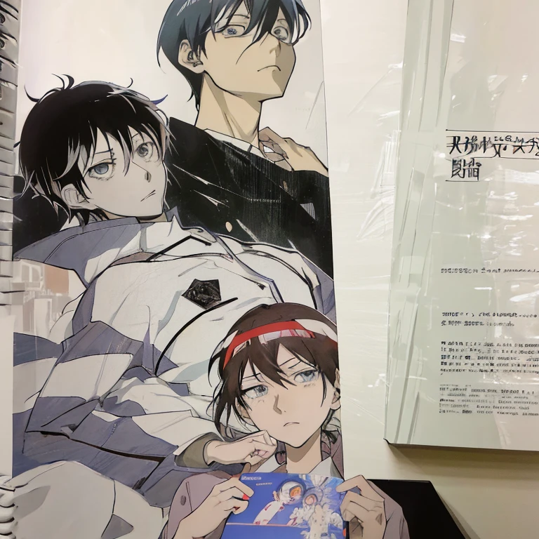 anime book with a picture of a man and a woman, by Kamisaka Sekka, Hajime Isayama Style, Official artbook, Tadashi Nakayama, Okada Beisangjin, from evangelion, illustrative!!, anime with cel-shading, today's anime still, Official art, Kentaro Miura in manga style