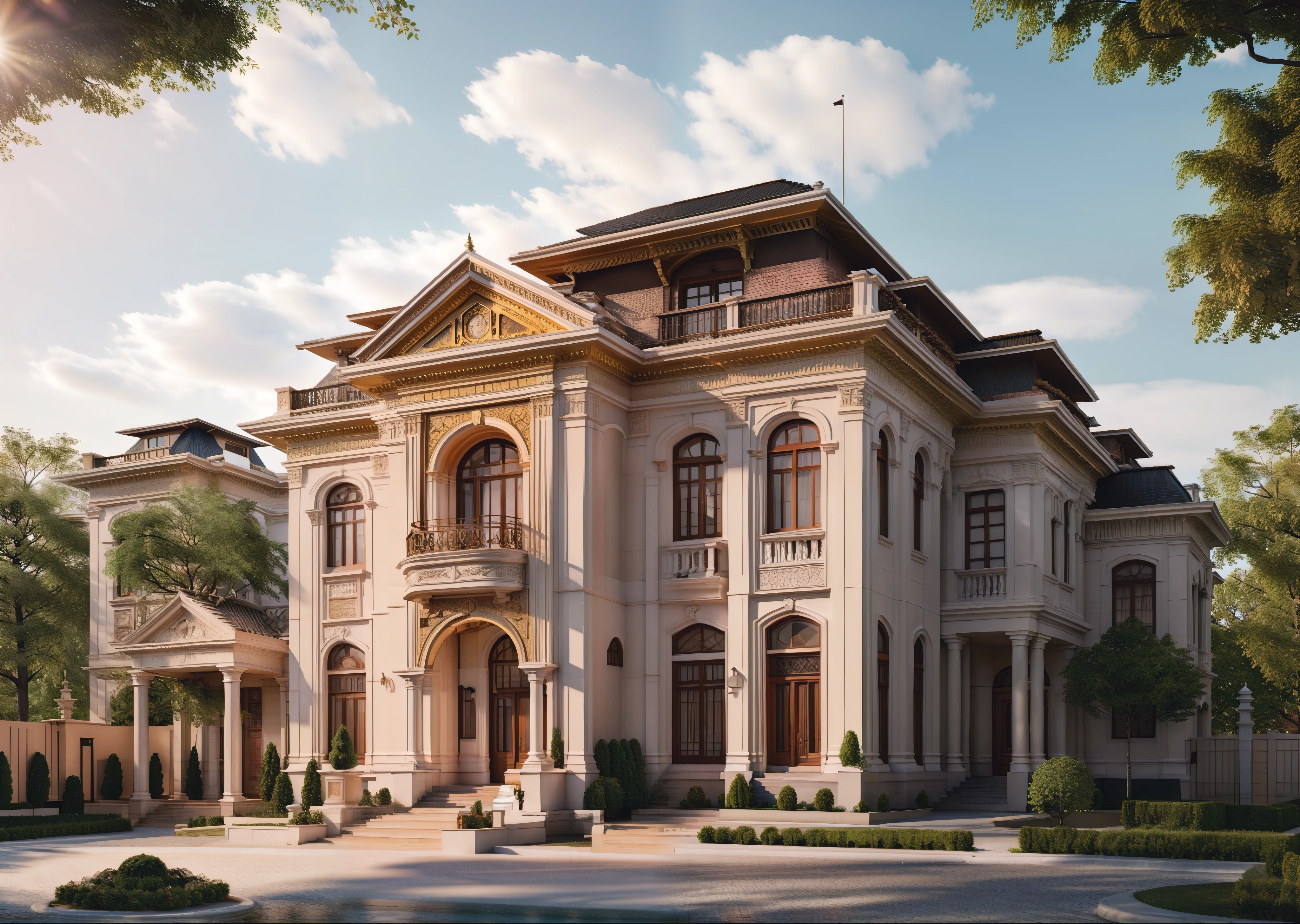 masterpiece,best quality, 8k uhd, a close up of a drawing of a house with moudin gilded, highly detailed architecture, highly detailed - n 4, hihgly detailed, frontview, inter dimensional villa, an extremely detailed building, 3d highly detailed, 3 d highly detailed, detailed architecture, ultra highly detailed, highdetailed, highly detailed design, render 3d max