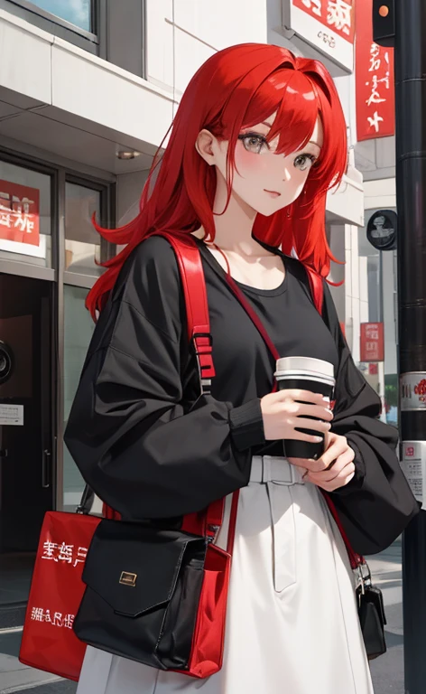 Character・Height 140.5 at the、body weight、5433.That's what it is。The hair is、bright red hair、wheat muscle、Fukuha、cute long sleeve clothes。pocket on shoulder!bag with a