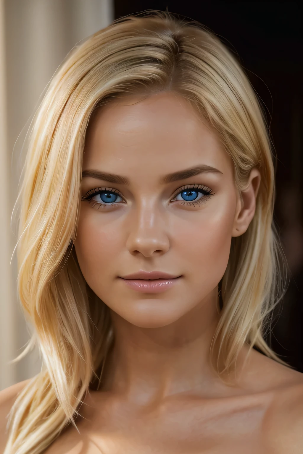 professional tout le corps photo, (best quality, 8K, chef-d'artwork, photoRealistic:), (acuity:1, Grand éclair, High detail, cheveux blonds, confiant, fille parfaite, Fille maigre, Seins en L:1.6, anatomie parfaite, Perfect symmetry:1.2, Realistic, Realistic face:1.2, visage parfait, heureux, confiant, very detailed, et dramatique, Cinema Lighting, Scene d'lighting, soft lights, yeux bleu clair, blond, hyperRealistic,