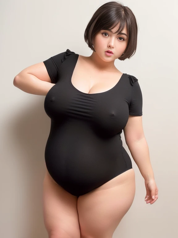 (masterpiece), (best quality), ((MILF)), (large breasts:1.3), (face:1.6), (full body:1.3), (total body:1.3), (realistic),(photoreal), (ultra hi res), (8k), (photo realistic), (a photography of a beautiful girl), (HIGH DETAIL), (INTRICATE), (HQ), (beautiful), (cute), (SEXY FACE), (detailed face), (PERFECT FACE), (hair off forehead bangs:1.3),(short eyebrows),(short hair:1.3),(beautiful detailed black hair:1.3), (little cute ),(flabby body:1.3), (chubby:1.3), (lovehandle:1.3), (potbelly:1.3), (plump:1.3), (bbw:1.3),(short stature:1.3), (loli0 year old:1.3),(toddler body:1.3), (Baby face:1.1), (short bob cut:1.3),(beautiful Eye:1.3)