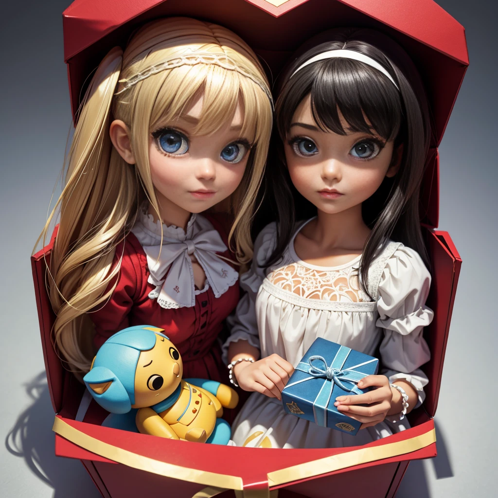 toy, doll, big doll eyes, character print, (best quality:1.15), (masterpiece:1.15), (detailed:1.15), (realistic:1.2), (intricate:1.4), simple background, in an elaborate gift box, decorative, no humans, inboxDollPlaySetQuiron style, abs, (homura \(dr.stone\):1.2), gift box, playset, in a box, full body, toy playset pack, in a gift box, premium playset toy box,
INFO
