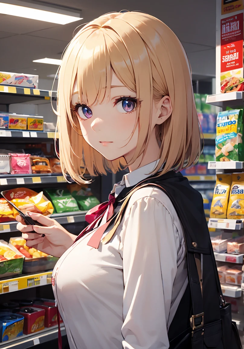 Highest quality、super high quality、16K, Delicious breasts、Facial expressions are random、The place is a convenience store、 Hair color is random、The pose is random、The distance is random、Angles are random、Small face、Very delicate facial expressions、Delicate eye depiction、Highly detailed hair、Erotic、18-year-old female、Glowing Skin、Soft Skin、The only sexy Japanese woman、The clothes are random convenience store clerks、2 women、