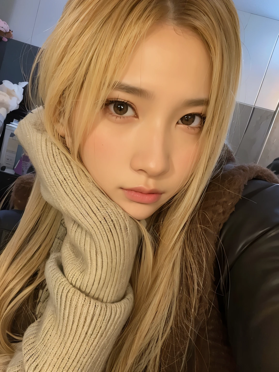(1girl in)、Colossal tits、breastsout、sun burn、Expose muscles、Sweat muscles、Wavy blonde hair、Naked with a towel wrapped around her、Hot water、Punk Girl