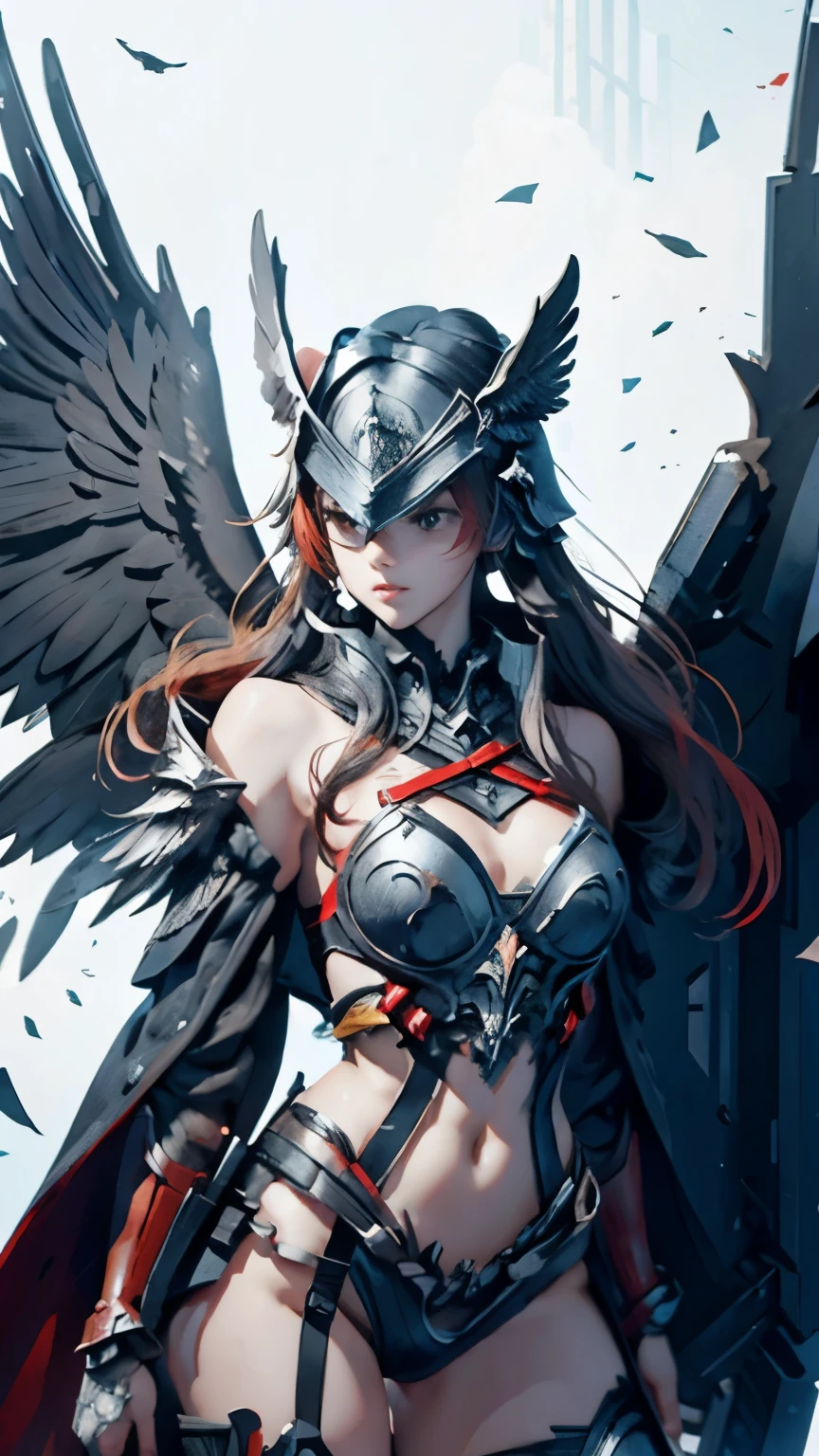 rough background、red valkyrie