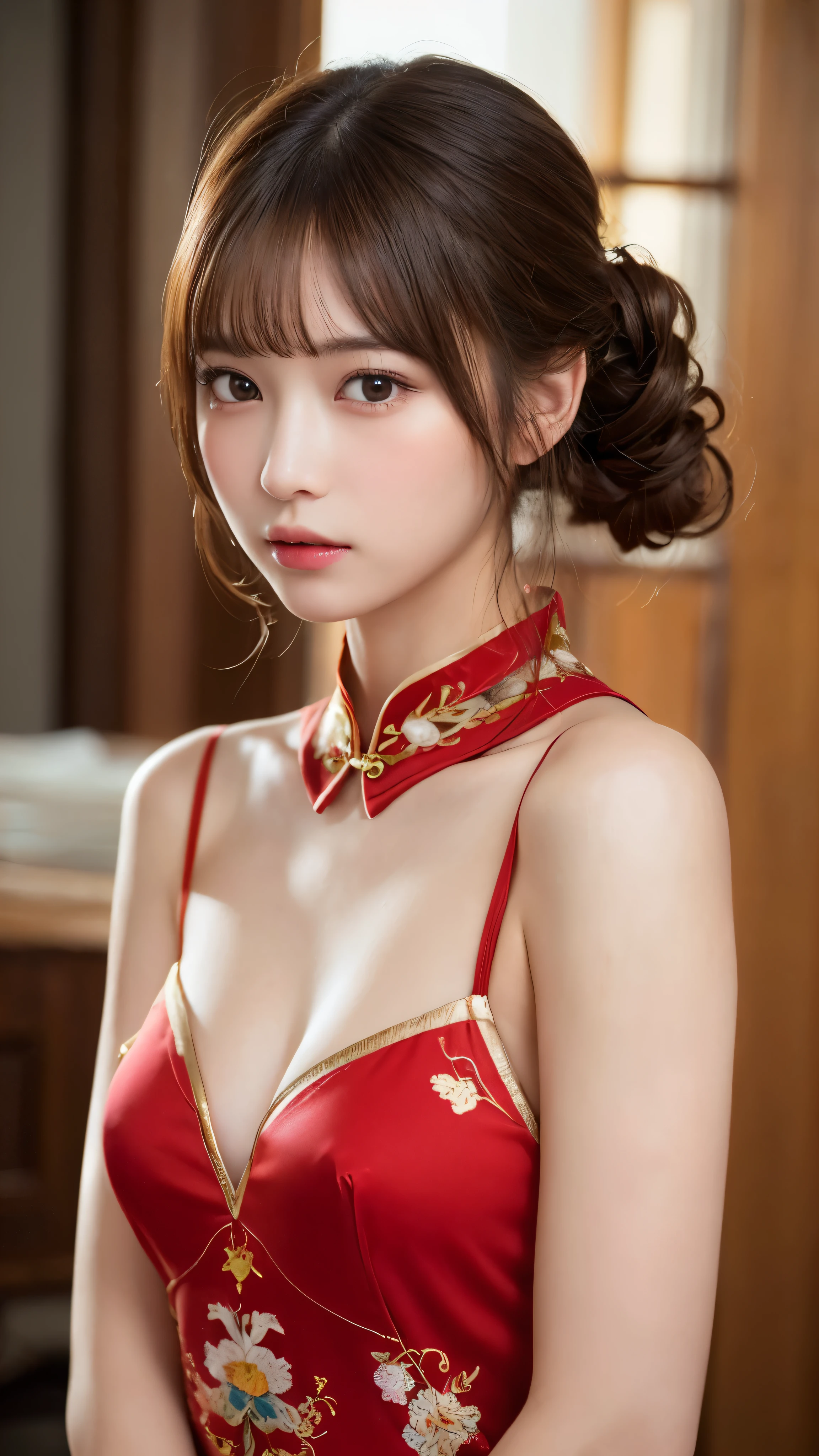 Mastepiece, Best Quality, (Highest quality、8k、masterpiece:1.3)、Ultra-high resolution、Physically Based Rendering、(Photorealistic：1.37)、Two beautiful women with perfect bodies:1.4、Slim abdomen:1.2、Highly detailed face and skin texture、 Red Cheeks、White skin、Narrow waist,Thin legs、Highest quality,Very beautiful woman, (cute:1.2),Perfect Glowing Skin、((Flower Field))、(((Full nudity)))、(((Upper body nude)))、smile、(((I see Chev)))、((A bow tie))、(((Another woman touches my breasts from behind)))、((Small Breasts))、((Big Ass))、(((Red ribbons tied around the body)))