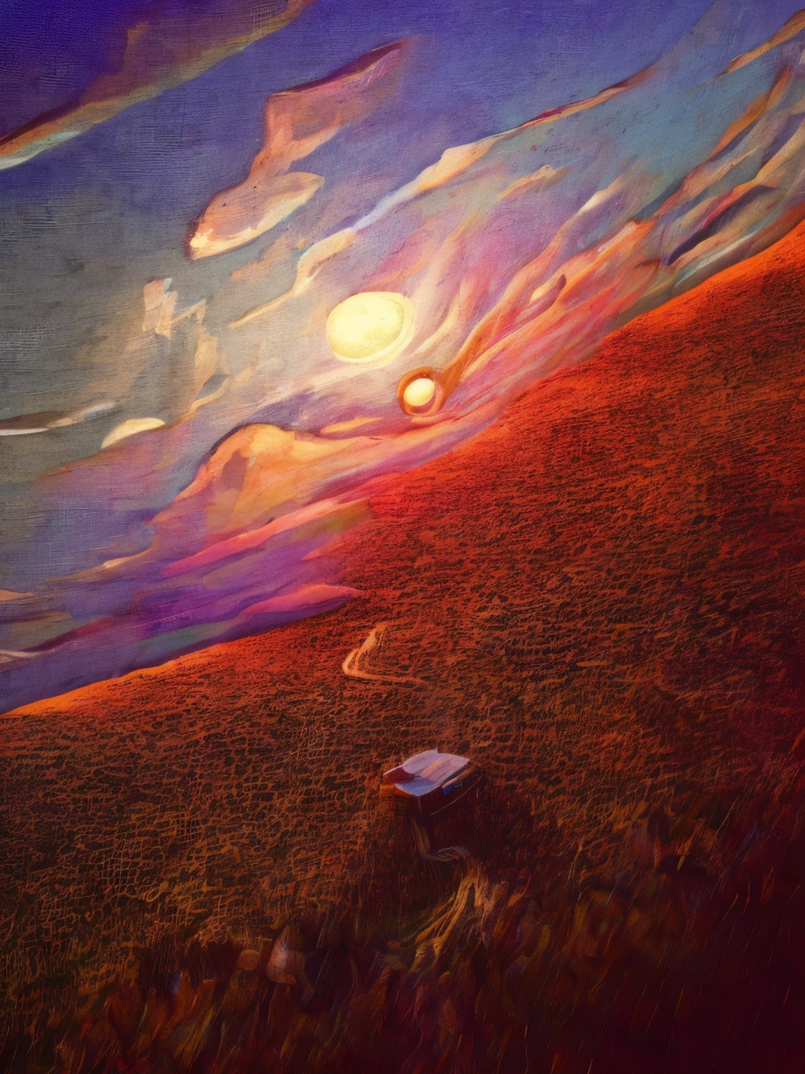8k masterpiece, ((scene with daylight)), ((soft light)) it is daytime on a totally desert planet and we see the sky with two moons and full of large spaceships with complex structures, celestial landscape, stars and nebulae