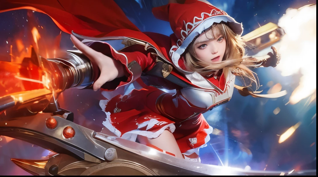 Enhanced graphics, beautiful face, red clothes and hood