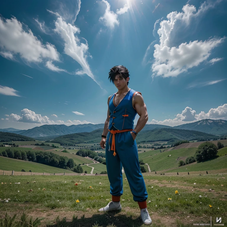 Romania Goku is a charismatic and energetic character, reminiscent of the iconic Goku from Dragon Ball. He possesses a unique blend of Romanian culture and the powerful Saiyan traits. With his vibrant blue eyes and spiky black hair, he exudes an aura of determination and strength. Dressed in a traditional Romanian outfit, complete with an embroidered vest and matching pants, Romania Goku stands proudly as a symbol of cultural fusion. In the backdrop, the picturesque Romanian countryside unfolds, showcasing rolling hills, majestic castles, and lush green forests. This highly detailed illustration captures the essence of Romania Goku, combining the beloved character with the enchanting beauty of Romania.