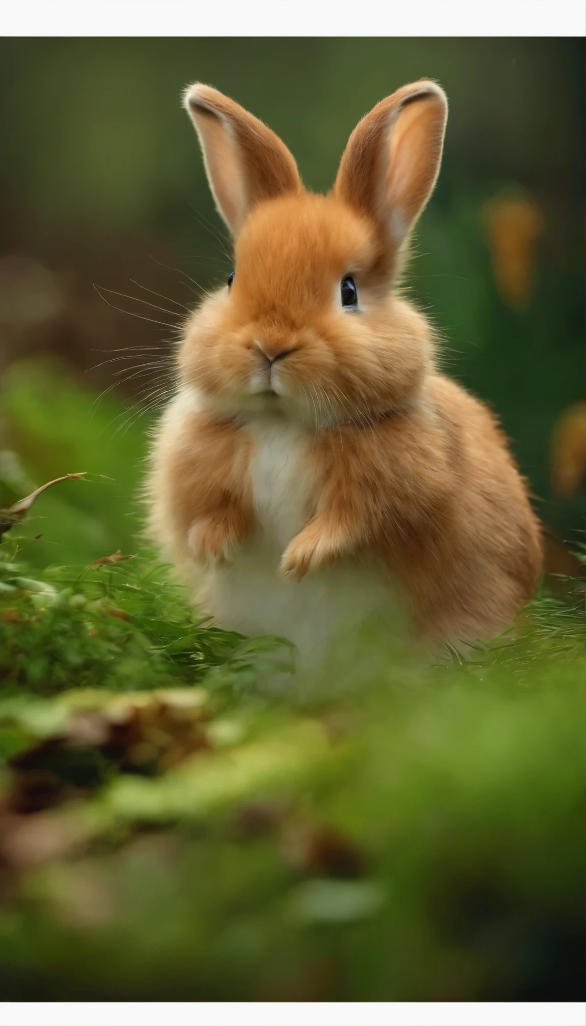 Lovely生物,Similar to a mixture of rabbit and carrot, Lovely, Lovely, hairy, fluffy, forest, mushroom, 戴上mushroom帽