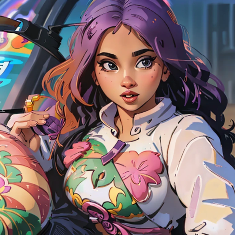um close up de uma mulher em um carro com volante, foto profissional, Violeta Myers, , imagem de perfil, Ayahuasca, foto de perfil, 