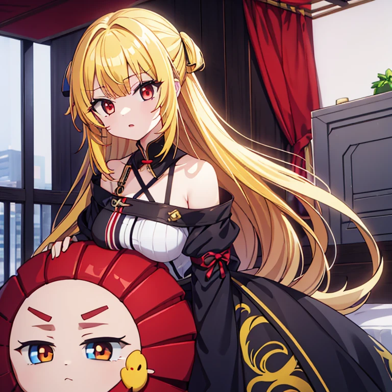 expensive body, expensive, Long legs, mature female, mature, Adult, It is_KonoSuba_darkness, darkness (KonoSuba), One girl, Blonde, blue eyes, Long Hair, hair ornaments, x hair ornaments, ponytail, Open your mouth, Completely naked、 alone, Aqua (KonoSuba), Anime Coloring, chest, Day, Parody, Outdoor, Upper Body
