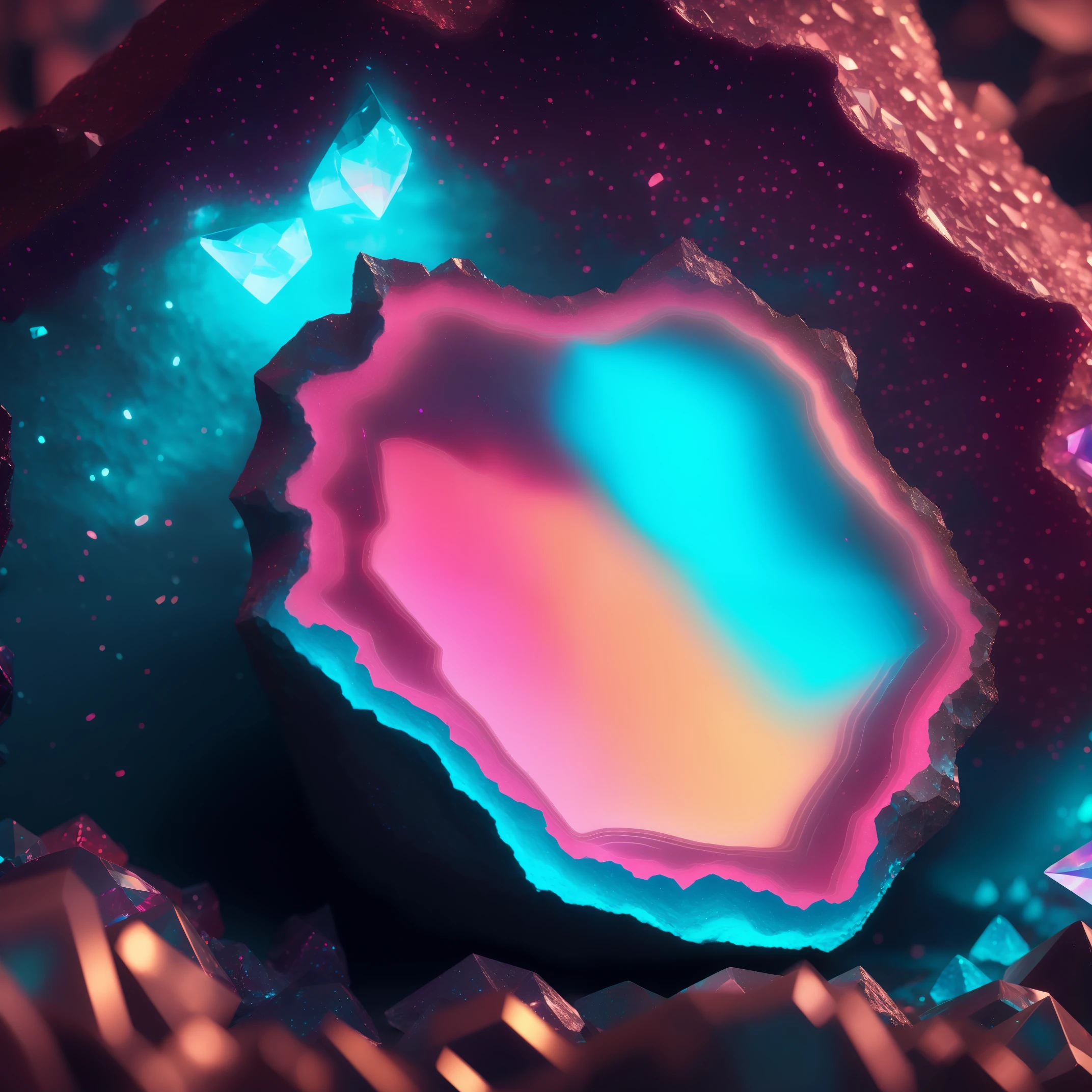 neon glowing sulphuric 3d realistic crystals in a cracked geode 16k, (dark shot:1.17), epic realistic, faded, ((neutral colors)), art, (hdr:1.5), (muted colors:1.2), hyperdetailed, (artstation:1.5), cinematic, warm lights, dramatic light, (intricate details:1.1), complex background, (rutkowski:0.8), (teal and pink:0.7)