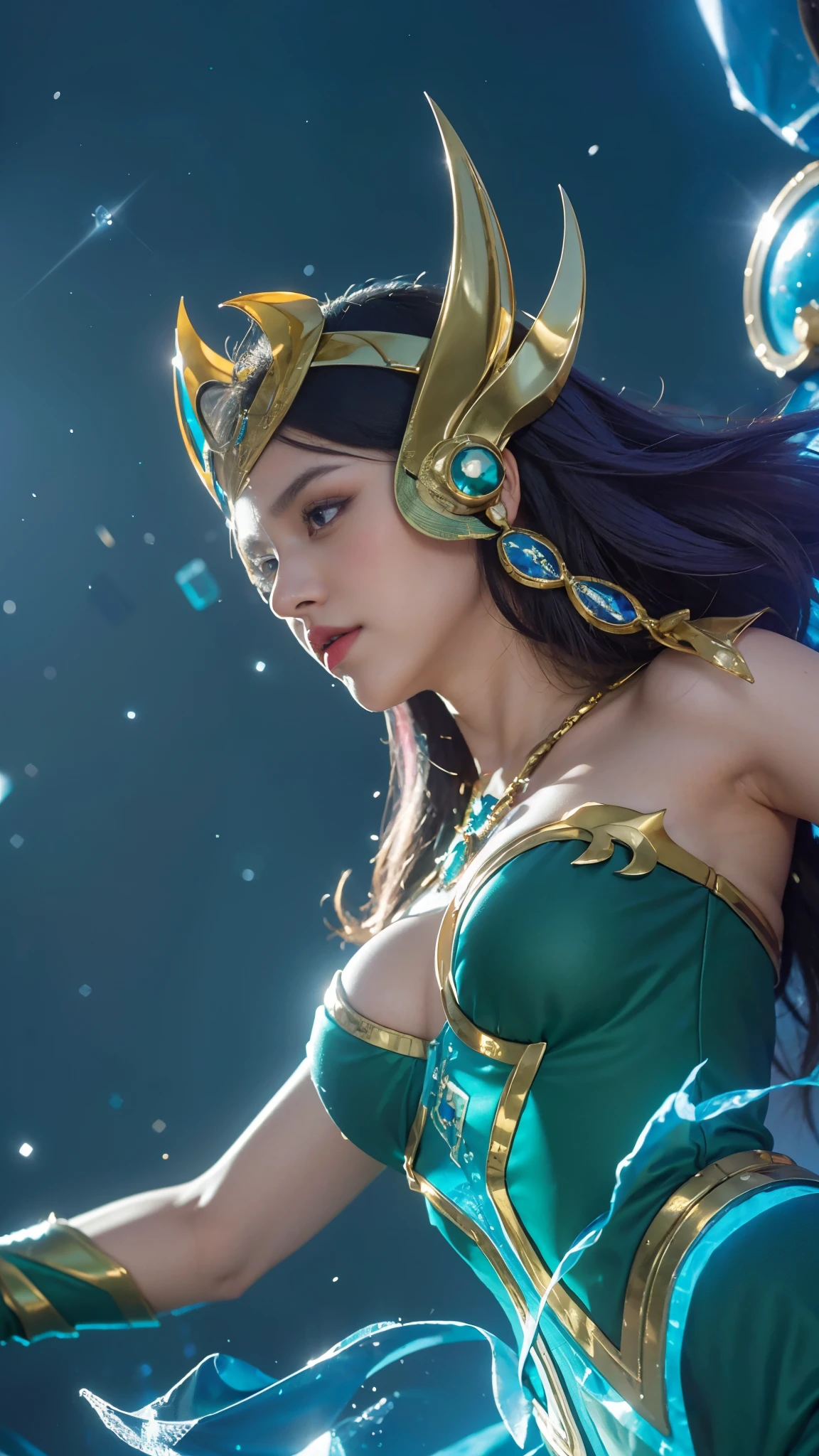 Ultra detail texture, ulta detail, ultra hight, realistic, 16k, selena (/mobile legends bang-bang/), perfect body, bobs, full body, 1 woman, bokeh, detail eyes, detail face, White hair, scarf