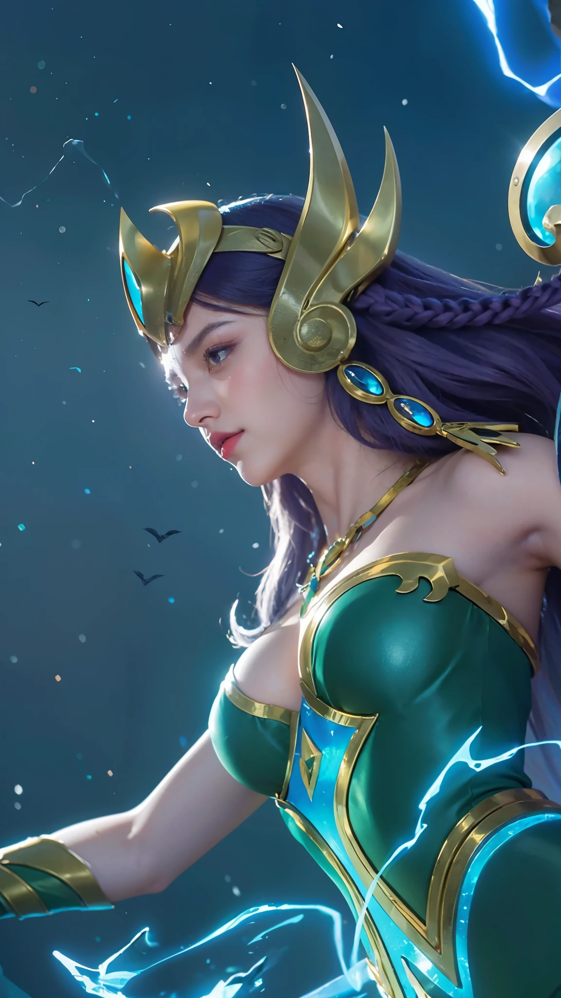 Ultra detail texture, ulta detail, ultra hight, realistic, 16k, selena (/mobile legends bang-bang/), perfect body, bobs, full body, 1 woman, bokeh, detail eyes, detail face, White hair, scarf