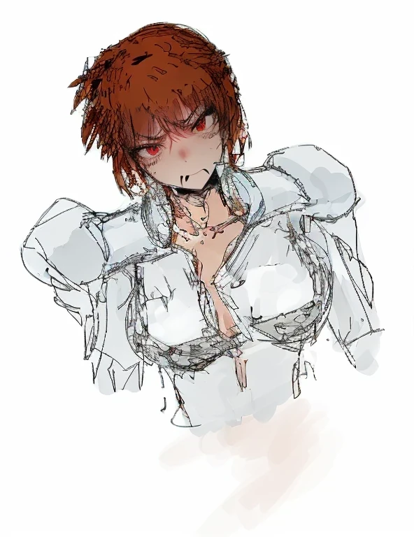 Angry face like a gag anime、
