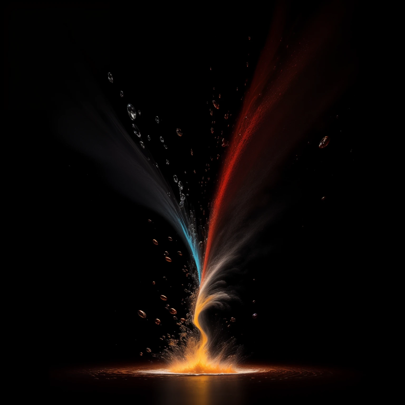 A stunning and vibrant depiction of a coffee explosion, showcasing a mesmerizing blend of swirling coffee beans and cascading liquid, captured in breathtakingly high resolution. The image exudes a sense of energy and movement, with each coffee bean meticulously detailed and every droplet of liquid frozen in time. The explosion takes place against a neutral background, adding to the dramatic effect. The rich colors and intricate details create a fotorrealista representation, making it appear almost lifelike. The lighting is expertly crafted, casting bright highlights and deep shadows, giving depth and dimension to the scene. This artwork is a true masterpiece, exhibiting top-quality craftsmanship and an official art status. It is both beautiful and aesthetic, with a clean and unique composition. And to