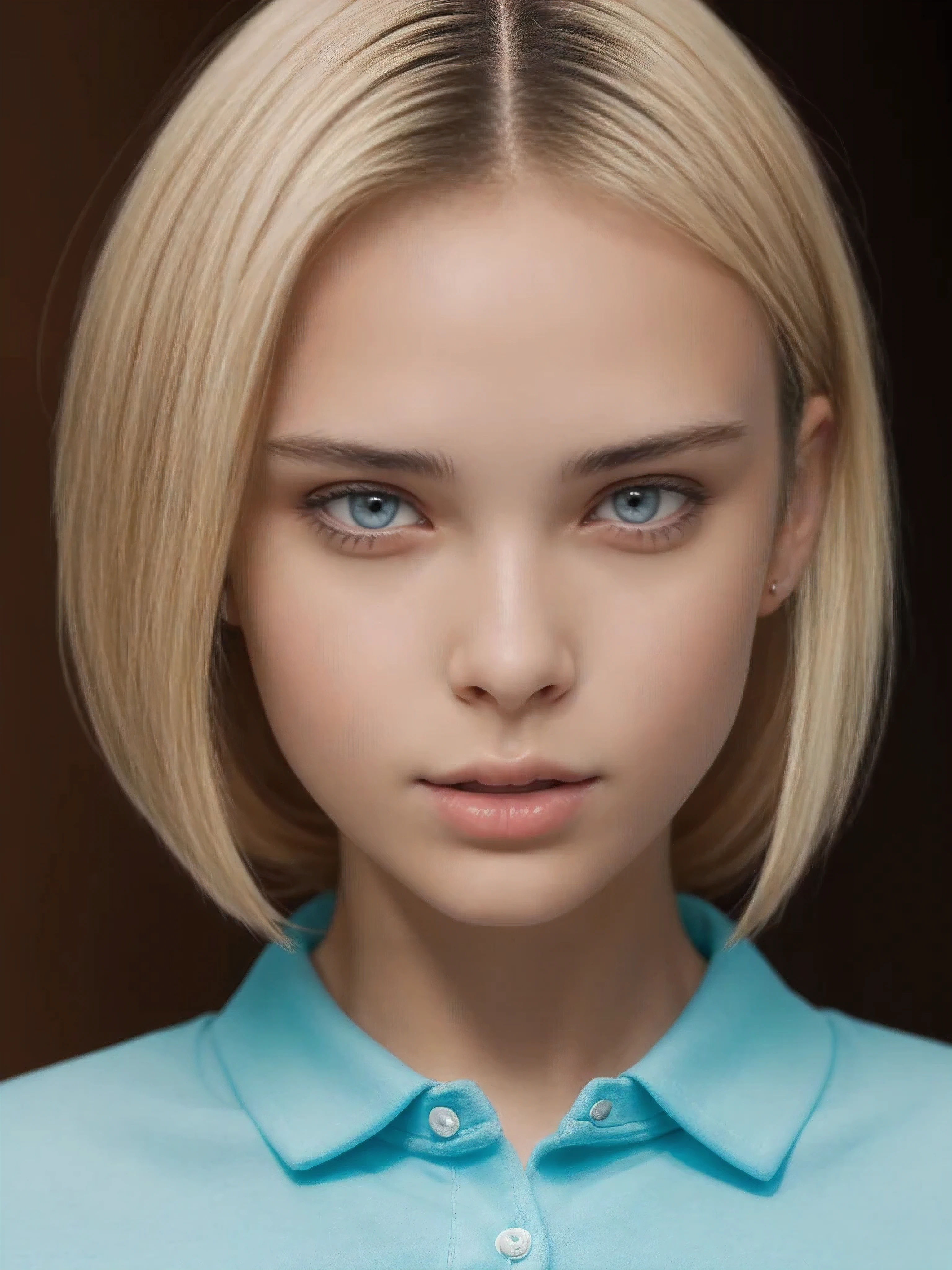 1girl, 19yo, realistic photo of white woman Holding a camera , Perfect figure . white turquoise hair colour , Bob cut short hair. She wearing Anime print tight polo shirt , Skinny jeans. Location is studio . Cinematic lighting, Masterpiece, Highly detailed, realistic skin texture, smooth complexion, natural-looking hair, Colour vivid, Raw photo, Best quality, High res, Award winning photography, Intricate details, Image fill, Sharp focus, 1080p,8k, Romantic atmosphere, Art by famous photographer, trending on art station