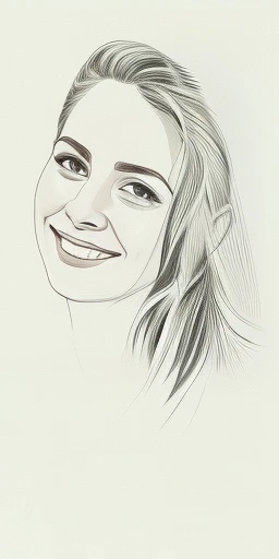 Arafed desenho de uma mulher com um sorriso no rosto, detailed retrato, line art retrato, esboço digital, highly detailed retrato, digital retrato, desenho digital, realistic retrato, high quality retrato, detailed illustration retrato, detailed face retrato, digitalretrato, Esboçado, esboço realista, digital illustration retrato, retrato. alto detalhe, face retrato, desenhado com photoshop