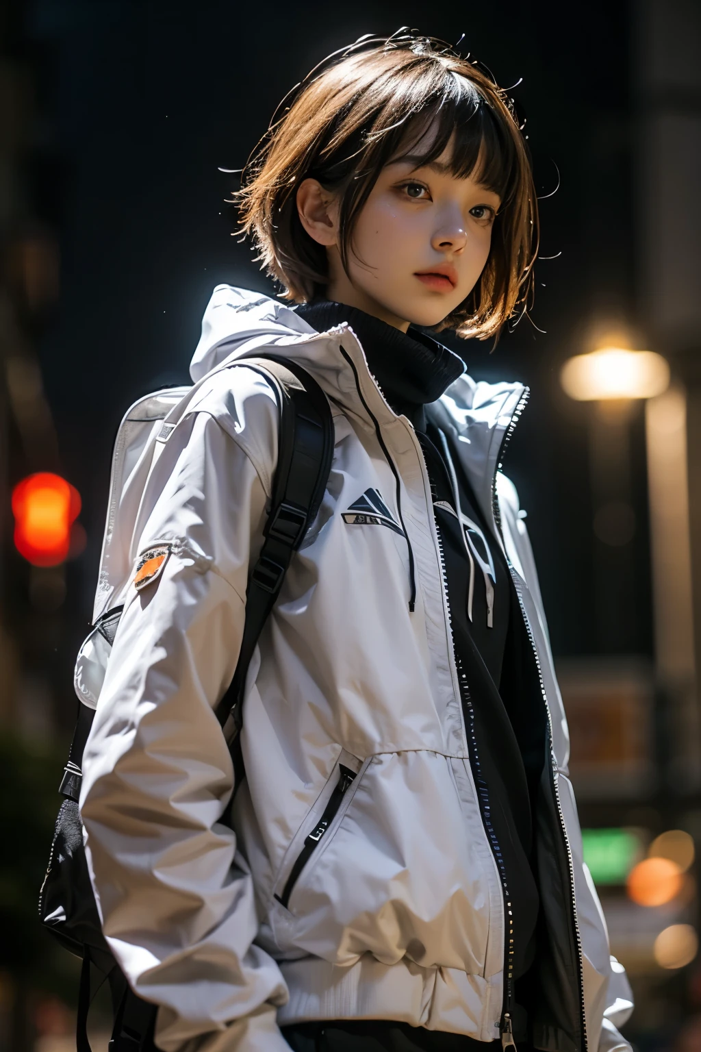 , Long blown by the wind [Blue-black:.3] hair,View Viewer, (masterpiece:1.3), (8k, Realistic, RAW Photos, highest quality: 1.4), Japanese, (One girl), Beautiful Face, (Realistic Face), (black hair, short hair:1.3), beautiful hairstyle, Realistic eyes, Beautiful fine details, (Realistic Skin), Beautiful Skin, Charm, Ultra-high resolution, Ultra-realistic, Very detailed, Ski Team - Insulated Ski Suits and Goggles.