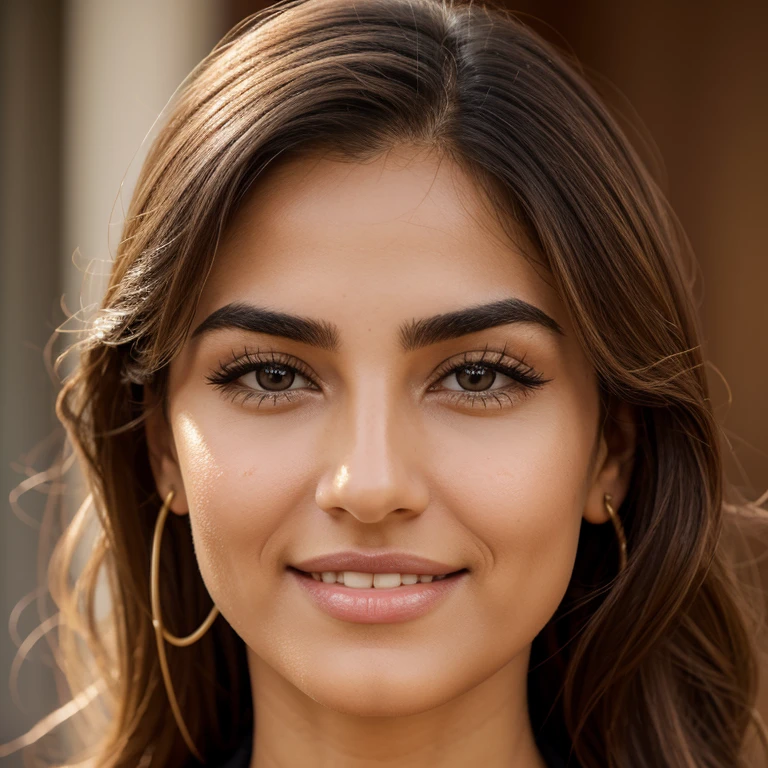fatemeh, 25 years and 7 months and 21 days old,, Anglo-saxon/almond eyes, brown eyes, blonde hair,thick hair, pony/ bow-shaped lips, uptruned Nose, square jawline, narrow forehead, Protruding chin, high-arch eyebrows, black eyebrows , thick eyebrows/small mole on left eyebrow، small mole on the corner of the lower left lip, straight wavy hair،A small amount of acne on the cheek، Cheek dimple, chin dimple/ , smiling