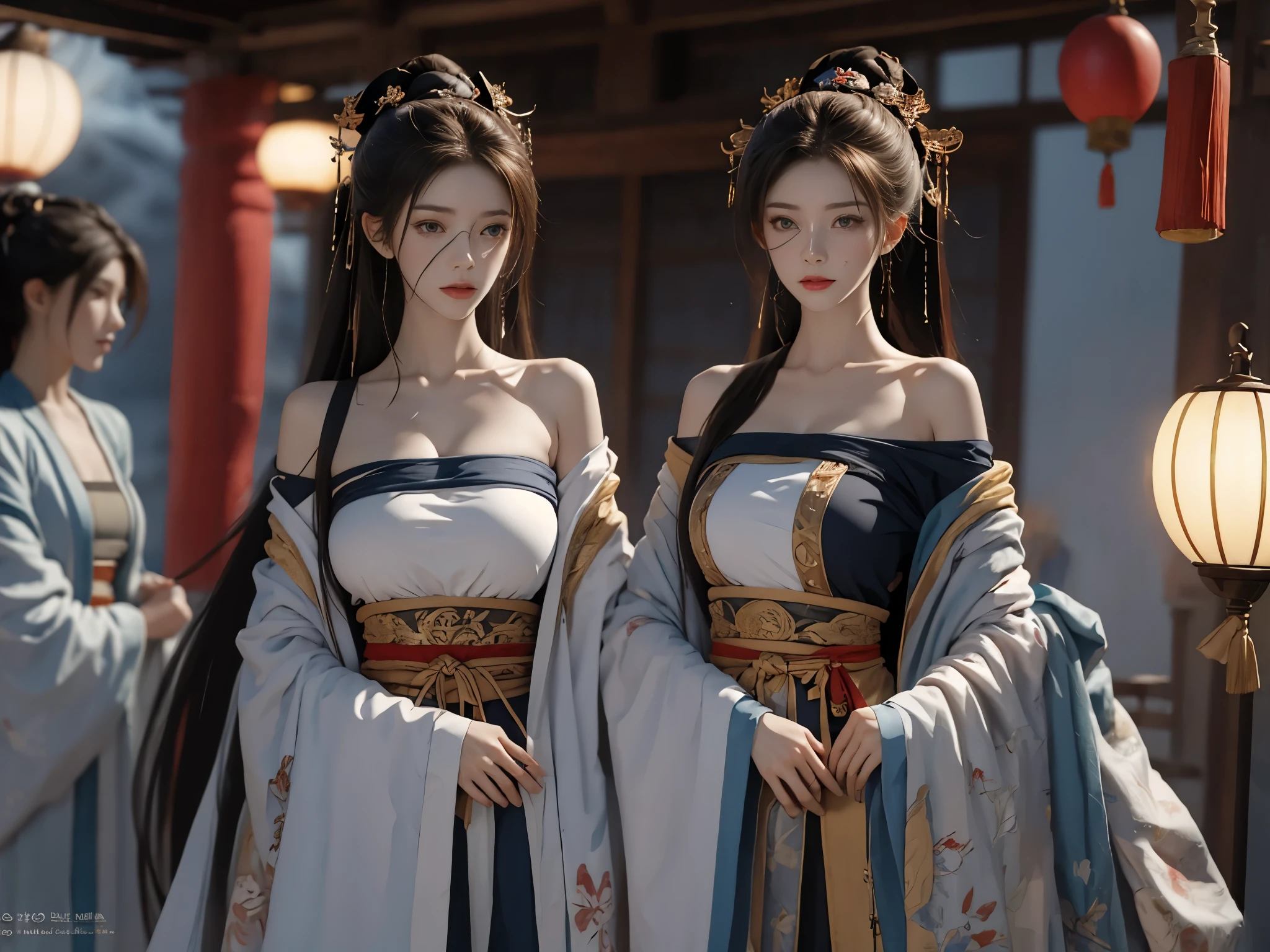 (master piece:1.2,high high quality),(Pisif:1.4),Song Dynasty gong strokes,huge tit,exposing her chest