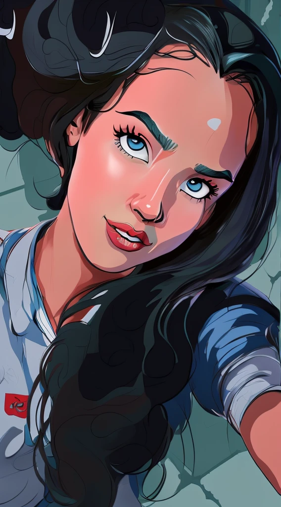 There is a digital painting of a woman with long hair, #1 pintura digital de todos os tempos, # 1 pintura digital de todos os tempos, no estilo da pintura digital, Retrato de Gal Gadot, retrato de arte digital, in oil painting style, retrato digital, digital painting - nº 5, pintura digtial, dor digital, pintura digital de desenho animado, arte pintura digital