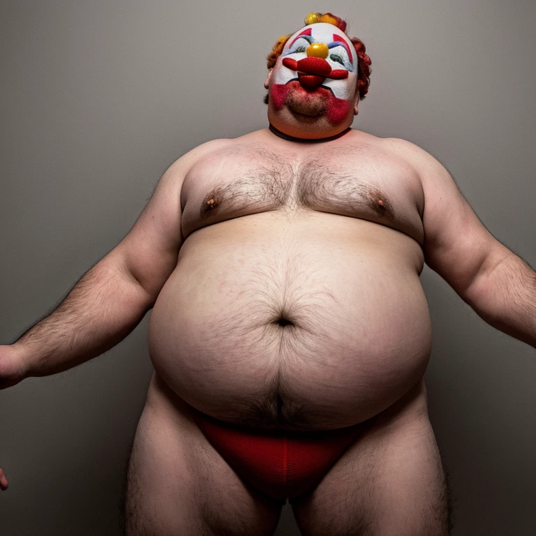 Clown man's belly becomes obese