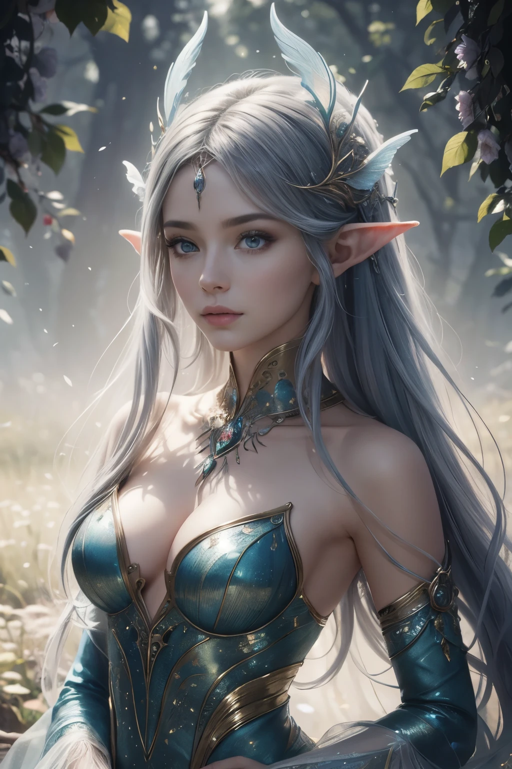 (Best quality, 4k, High-resolution, Masterpiece:1.2), Ultra-detailed, Realistic, Radiant lighting, Epoch Elves, Portraits, Fantastical colors, Fine art, Ethereal beings, Dreamlike, Whimsical creatures, Detailed facial features, Glowing eyes, Elven beauties, Ethereal glow, Mythical creatures, Harmonious composition, Dazzling colors, Stunning visual effects, Otherworldly appearance, Mesmerizing artistry, 