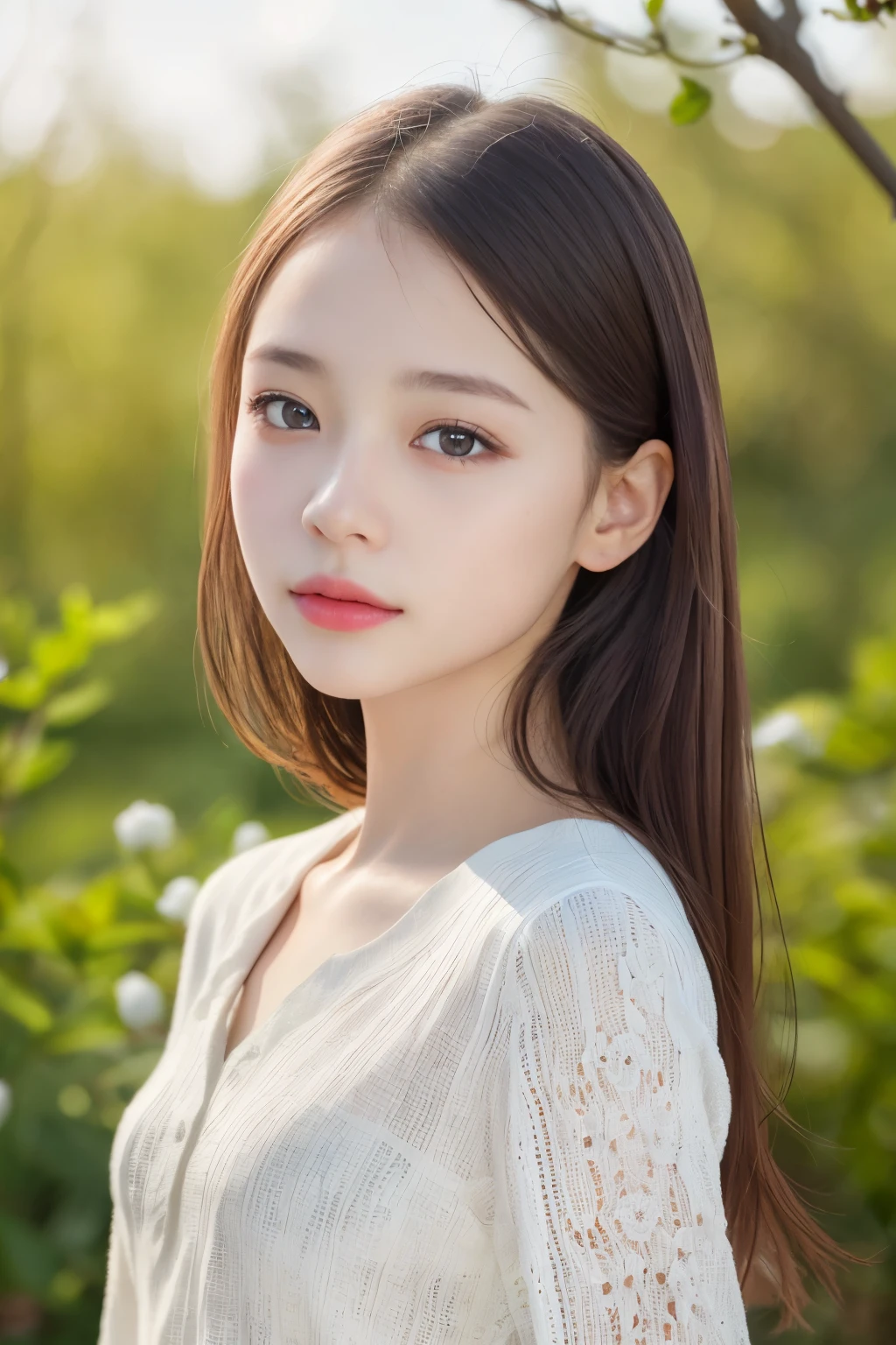 1 girl, spring、 (best quality: 1.1)、(highly detailed skin), (best quality:1.0), (ultra high resolution:1.0) ,(realistic photo:1.0), (Super detailed:1.0), (8K, Raw photo:1.1),