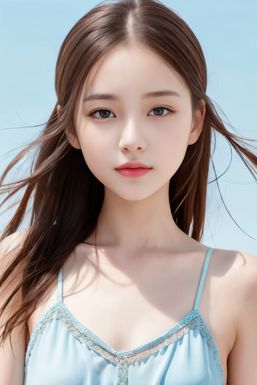 top-quality、masterpiece、masuter piece、hight resolution、ultra-detailliert、Realistic、infp young woman、girl with、japanes、Beautuful Women、de pele branca、A detailed eye、A detailed face、The bikini、cute little