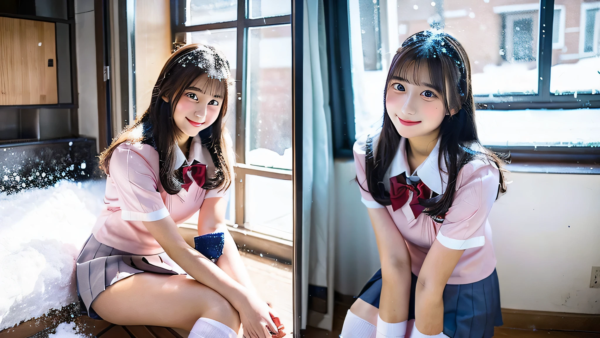 (2Split Photo:1.3)、Magazine Cover:1.3、Japanese,,Innocent face,Teenage Girle,Primary school students,Private elementary school,uniform,Carrying a small red backpack,Summer clothes,Sitting、front、Cute smile、Laugh with your mouth wide open、((Semen dripping from the mouth:1.2))、Mouth full of semen:1.5、A lot of semen on the tongue、((Cloudy, thick semen))、whole body、Full Body、Semen dripping from the genitals、You can see the nipples、Not wearing a bra