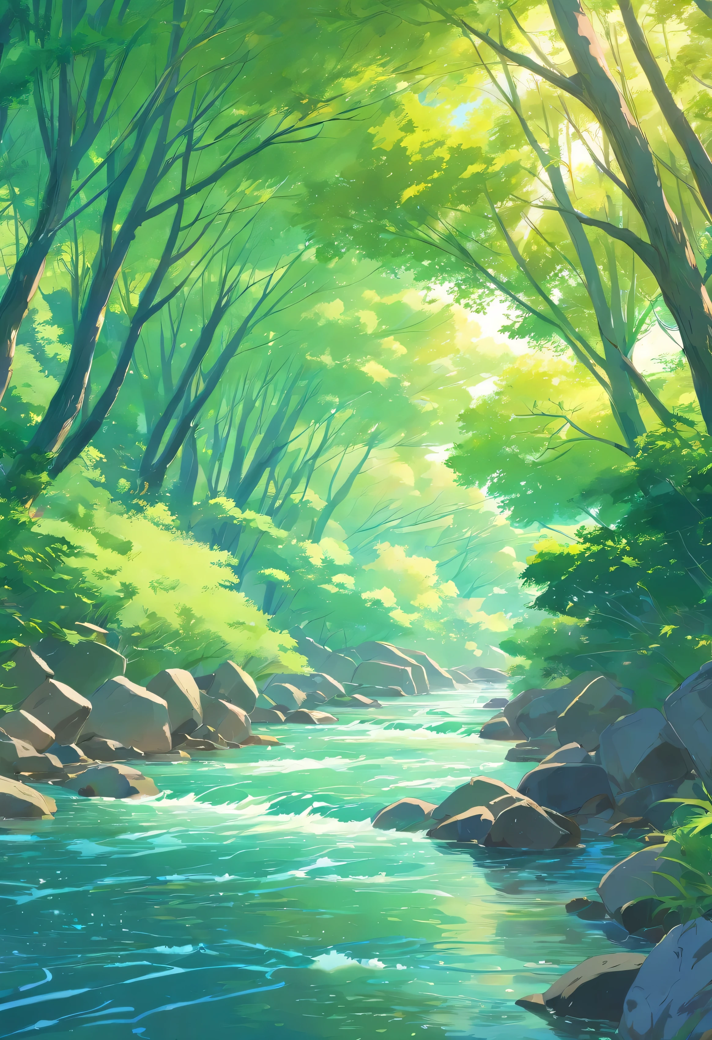 background, willow trees, Flowing rivers,