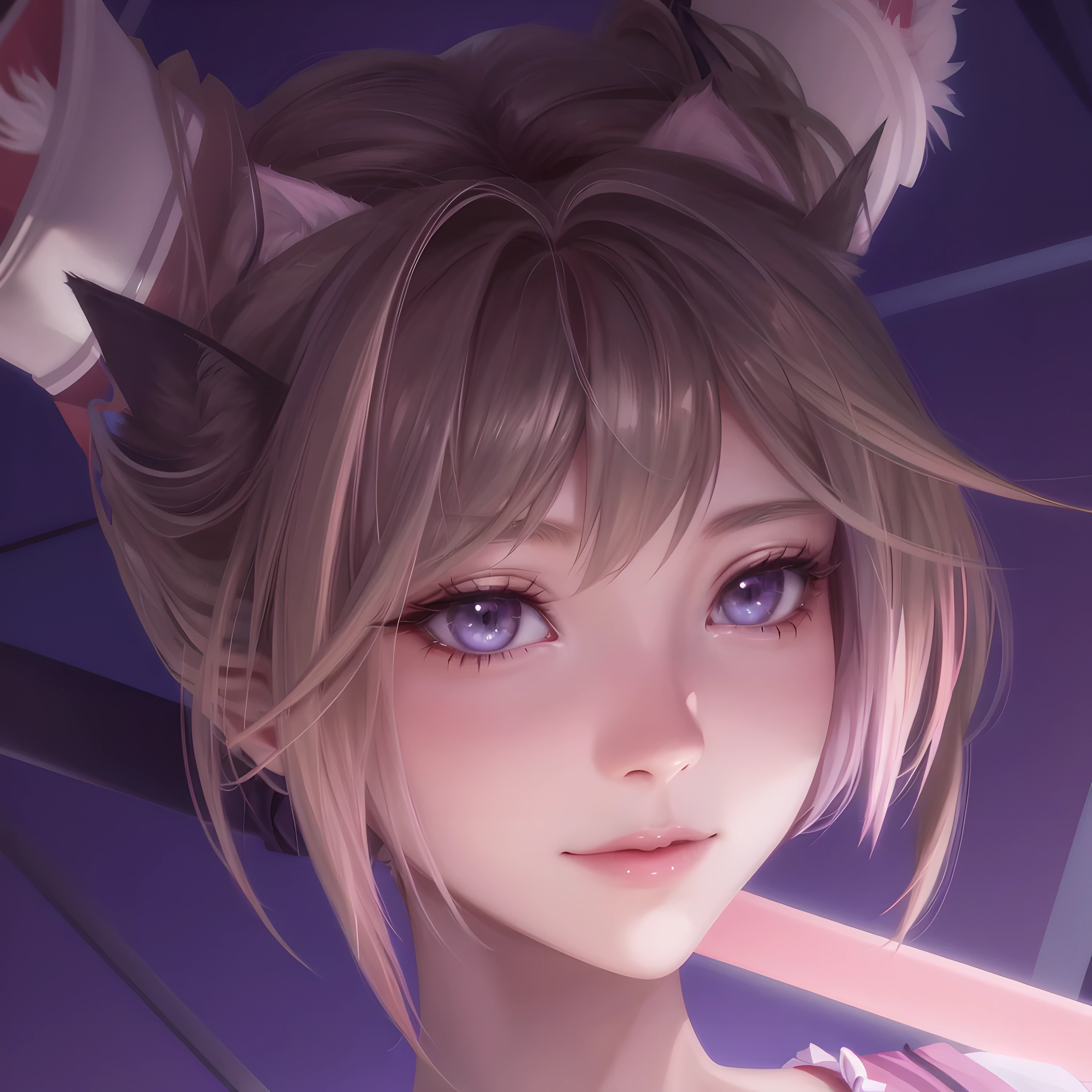 Cat ears pink skirt anime girl, portrait of ahri, ahri, extremely detailed artistic sprout, Detailed digital animation art, artistic sprout. high detail, artistic sprout detailed, Smooth anime CG art, artistic sprout portrait, kawaii realistic portrait, IG model | artistic sprout, Cat ears anime girl